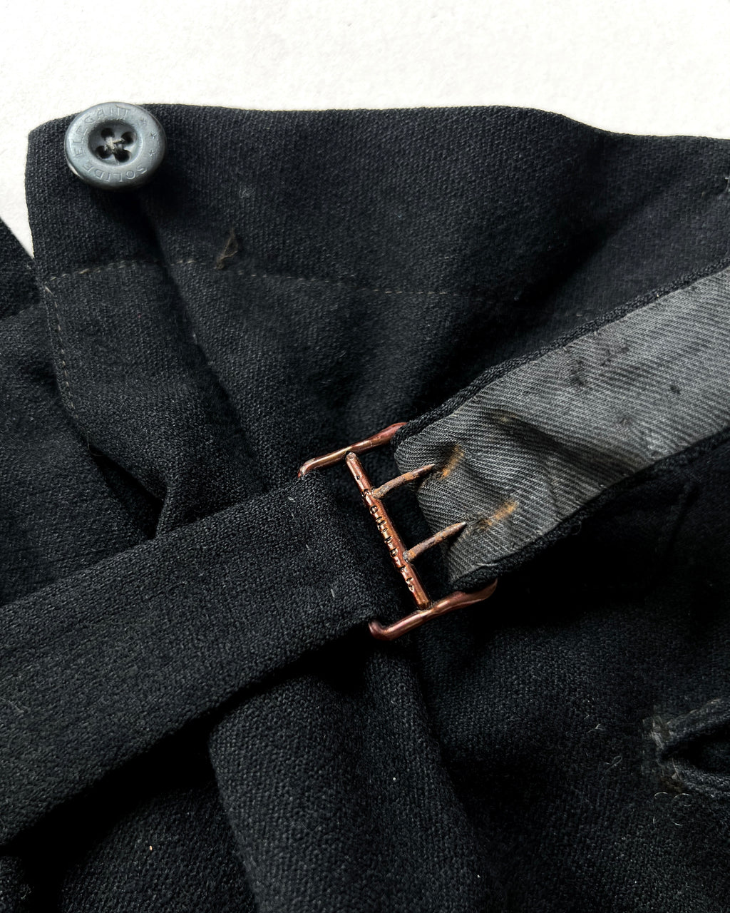 1930S EUROPE BLACK GENTLEMAN BUCKLE TROUSERS (34-39)