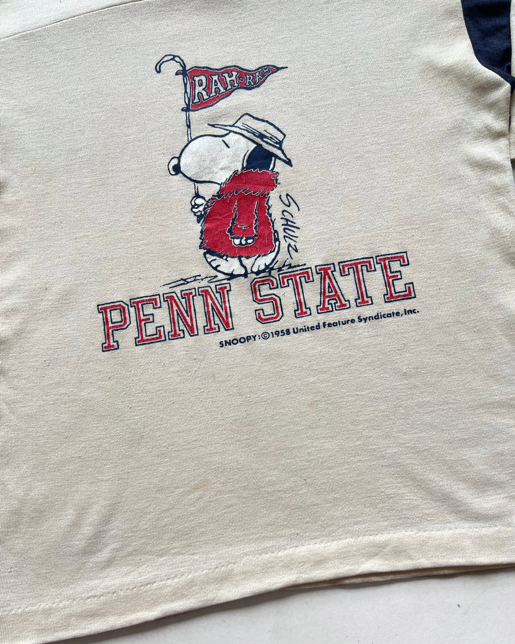 1970S SNOOPY 'PENN STATE' 3/4 SLEEVES TEE (M)