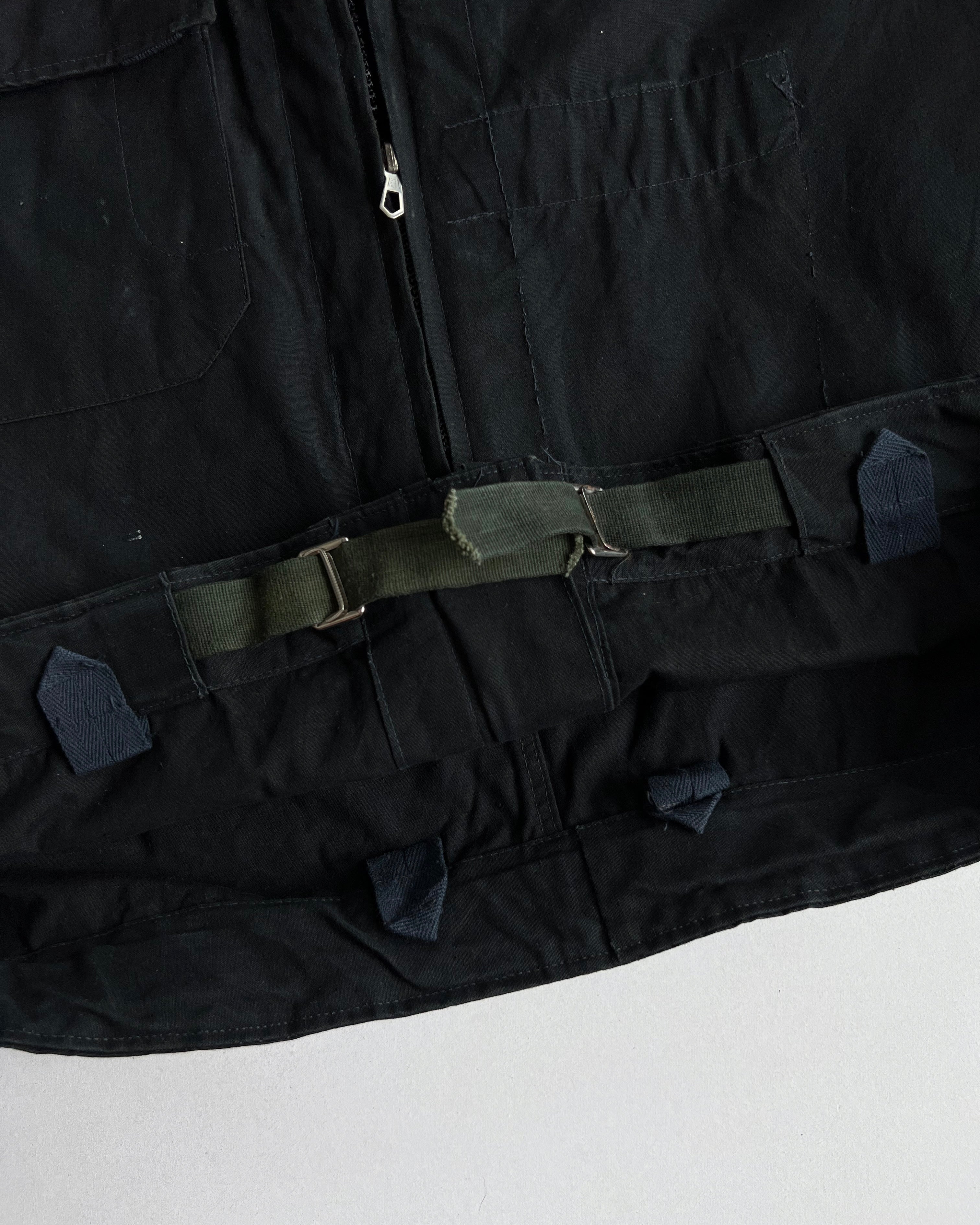 1970S BLACK CZECH ARMY CANVAS JACKET (L)
