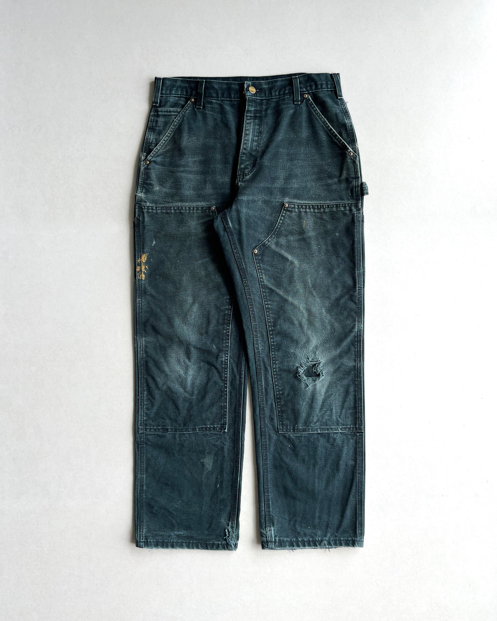 FADED BLACK CARHARTT DOUBLE KNEE PANTS (33X30)