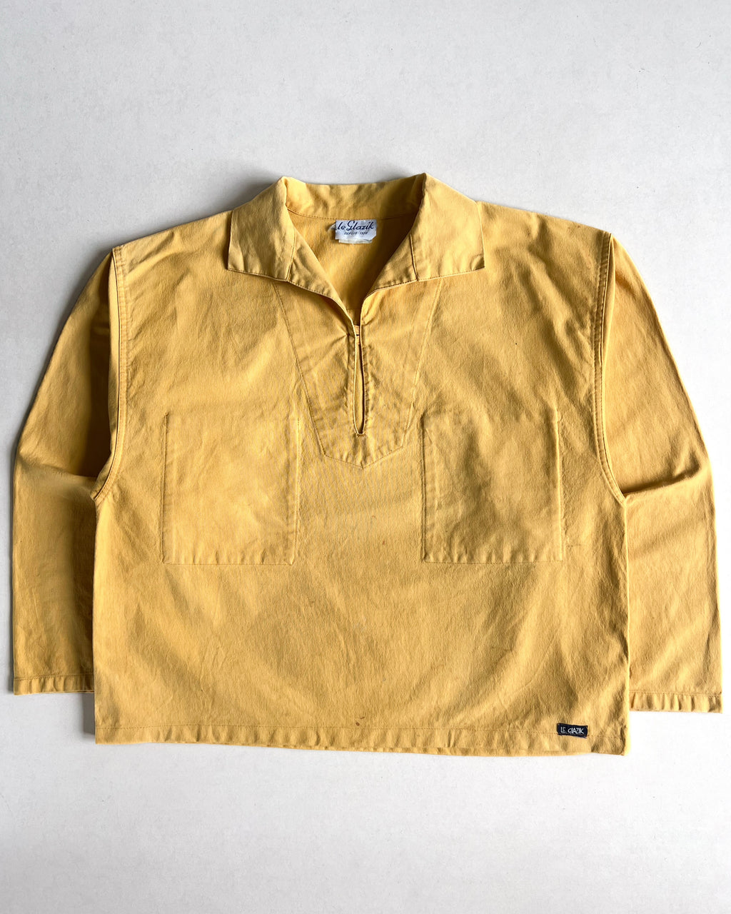1970S FADED YELLOW LE GLAZIK FISHERMAN SMOCK (L)