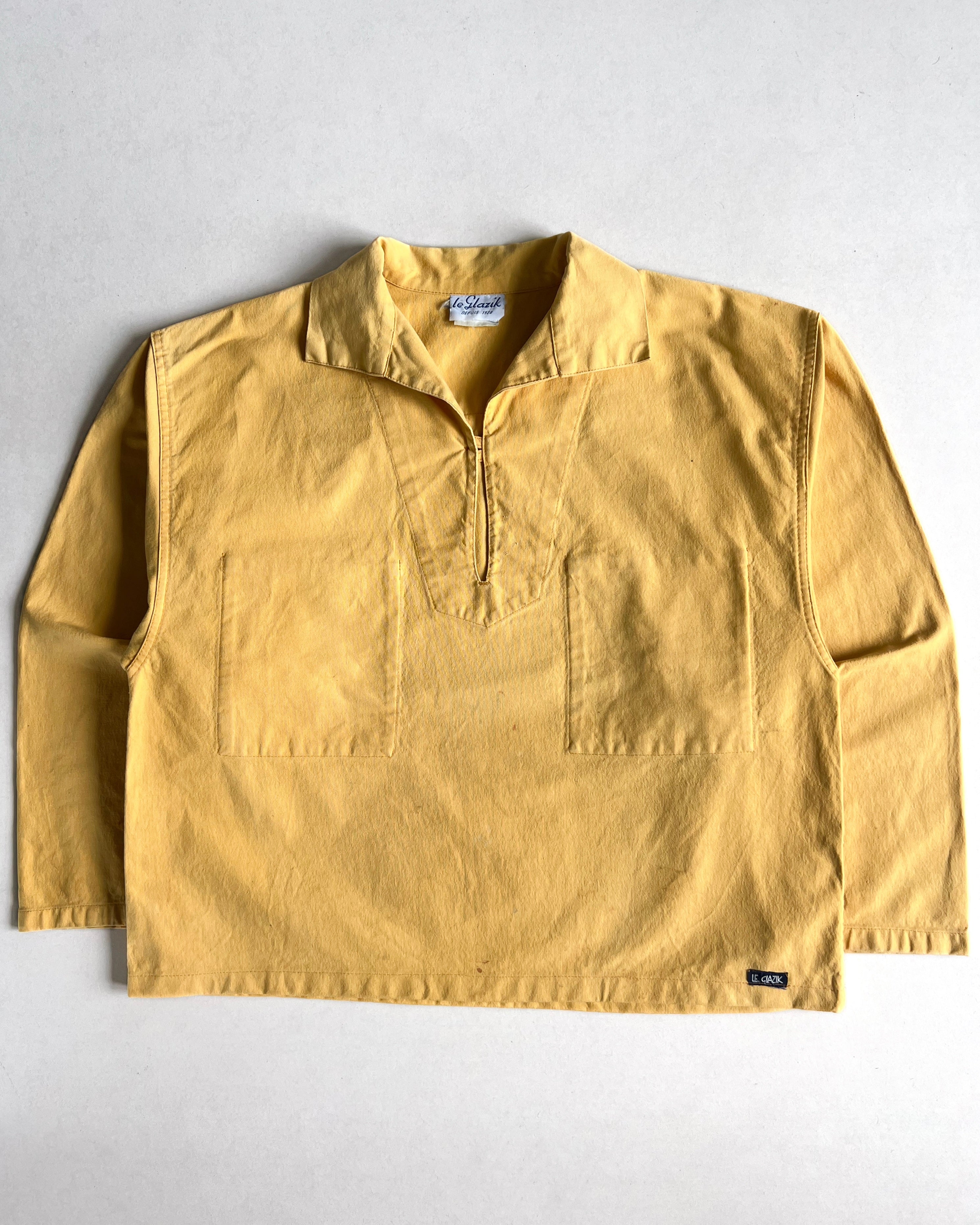 1970S FADED YELLOW LE GLAZIK FISHERMAN SMOCK (L)