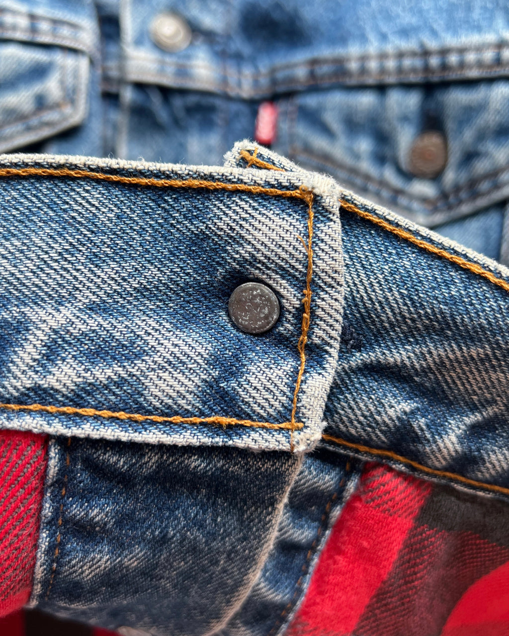 1980S LEVI'S FLANNEL LINED TYPE III DENIM TRUCKER (XL)