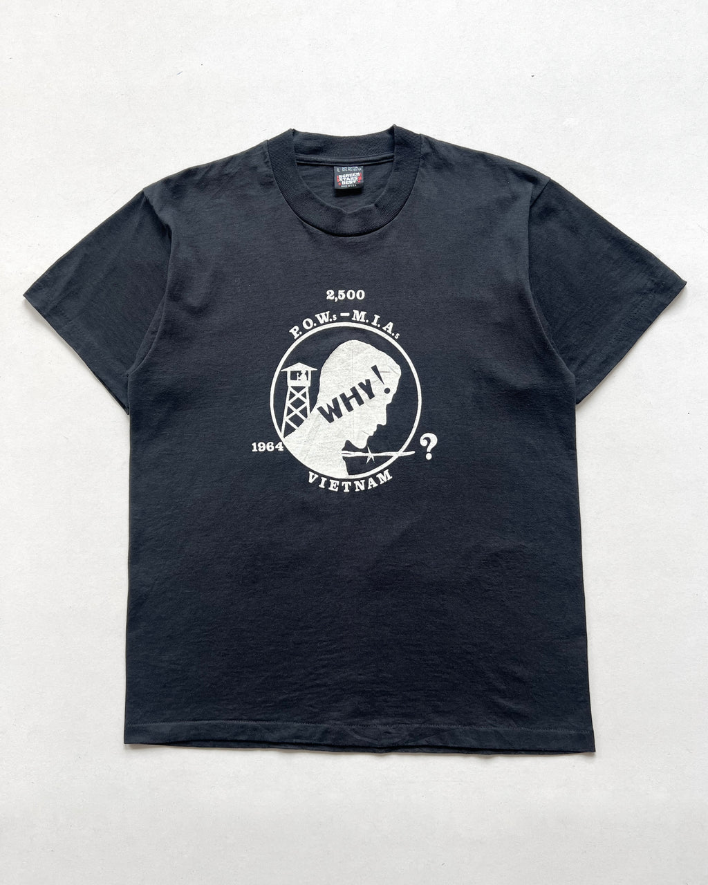 1990S 'POW MIA VIETNAM WAR' SINGLE STITCH TEE (L)