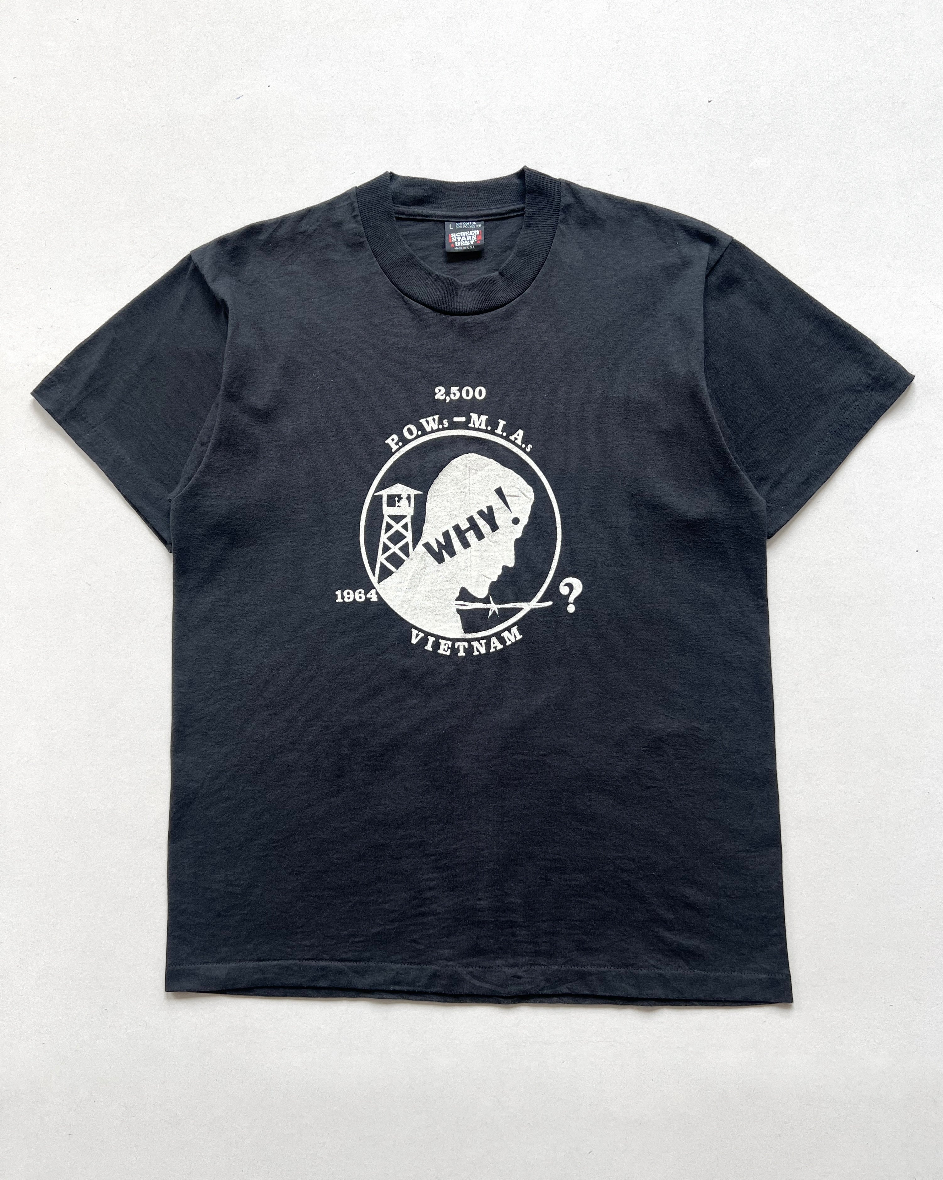 1990S 'POW MIA VIETNAM WAR' SINGLE STITCH TEE (L)