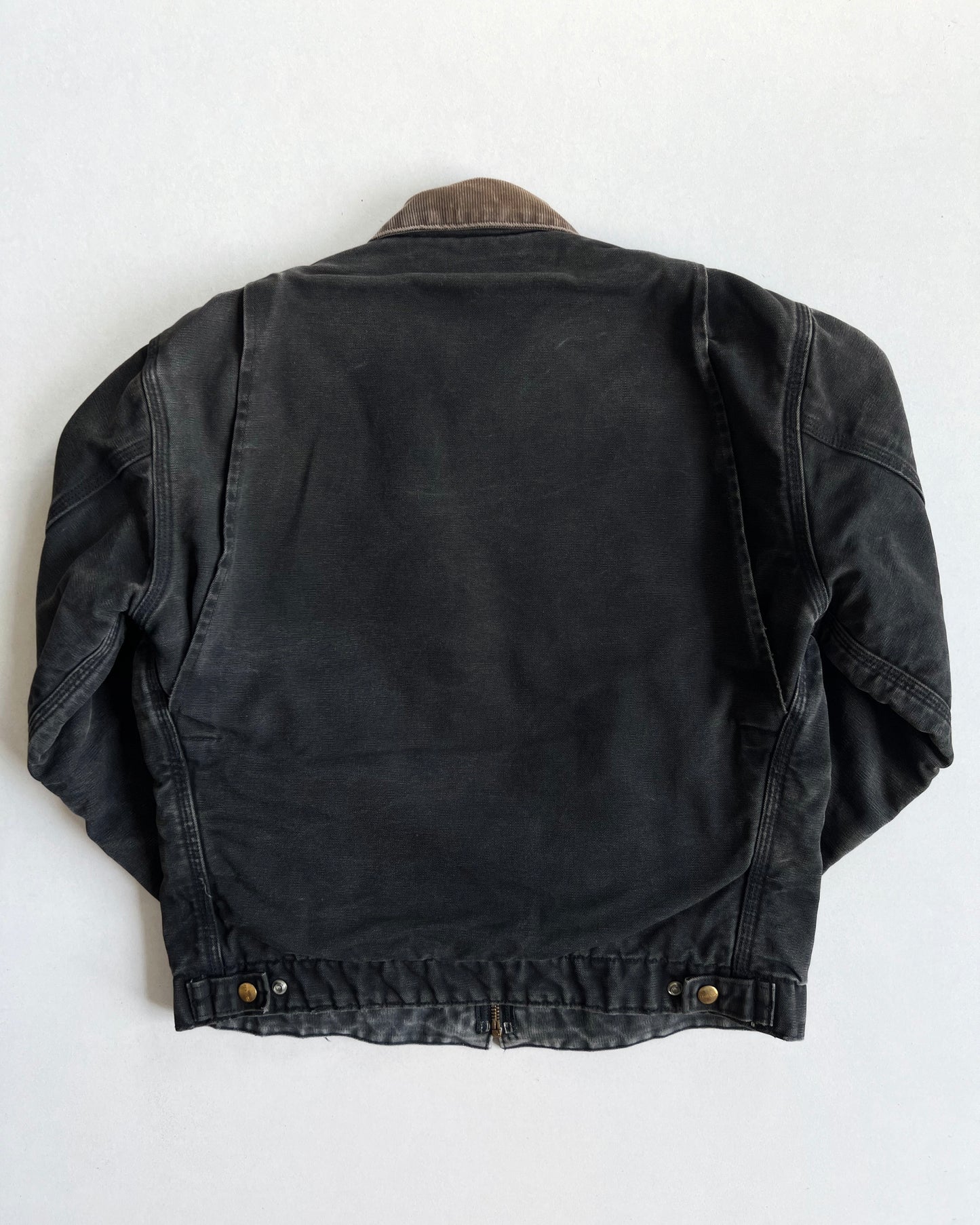 1990S FADED BLACK CARHARTT DETROIT JACKET (L)