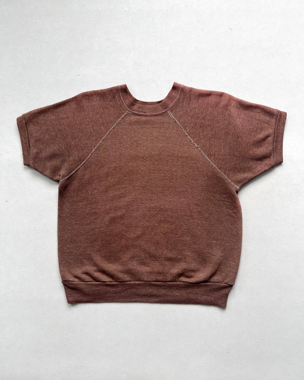 1970S BROWN SHORTSLEEVES RAGLAN SWEATSHIRT (L)
