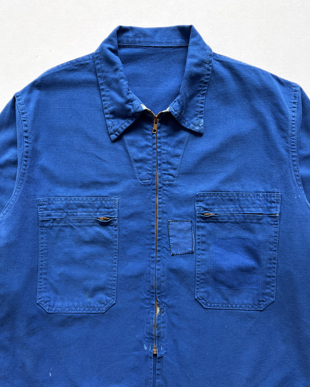 1970S INDIGO FRENCH CYCLIST WORK JACKET (L)