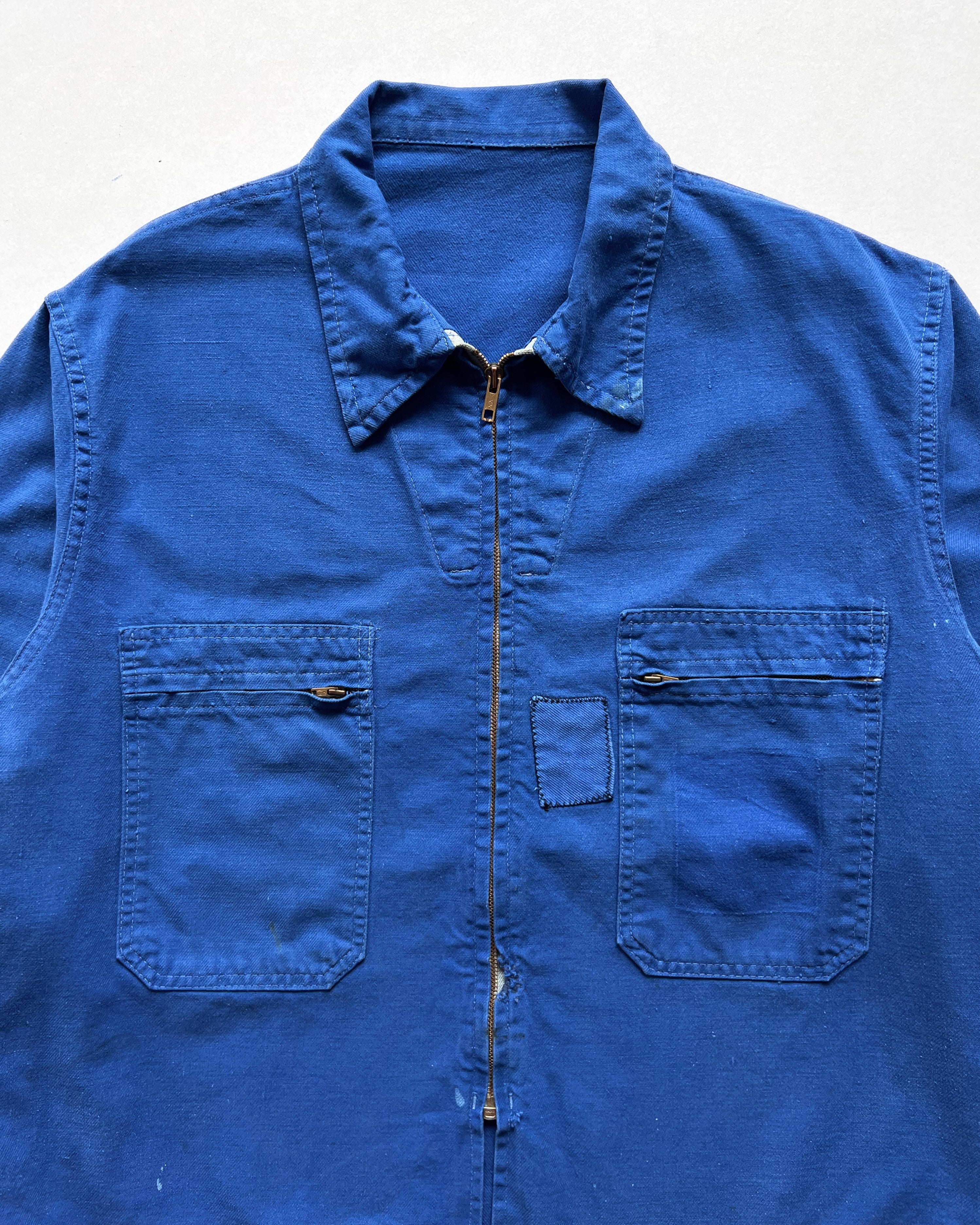 1970S INDIGO FRENCH CYCLIST WORK JACKET (L)