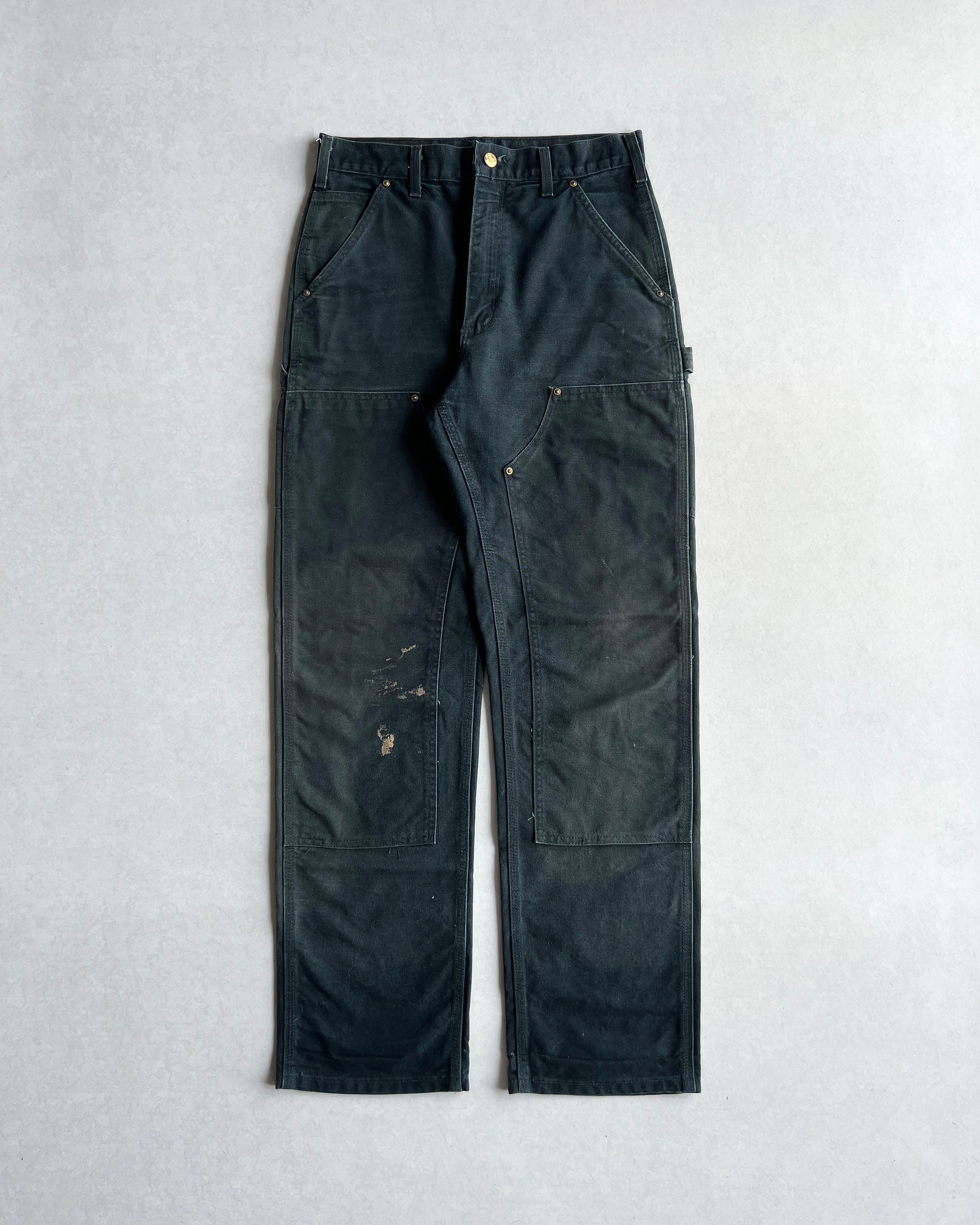 1990S FADED BLACK CARHARTT DOUBLE KNEE PANTS (30X32)