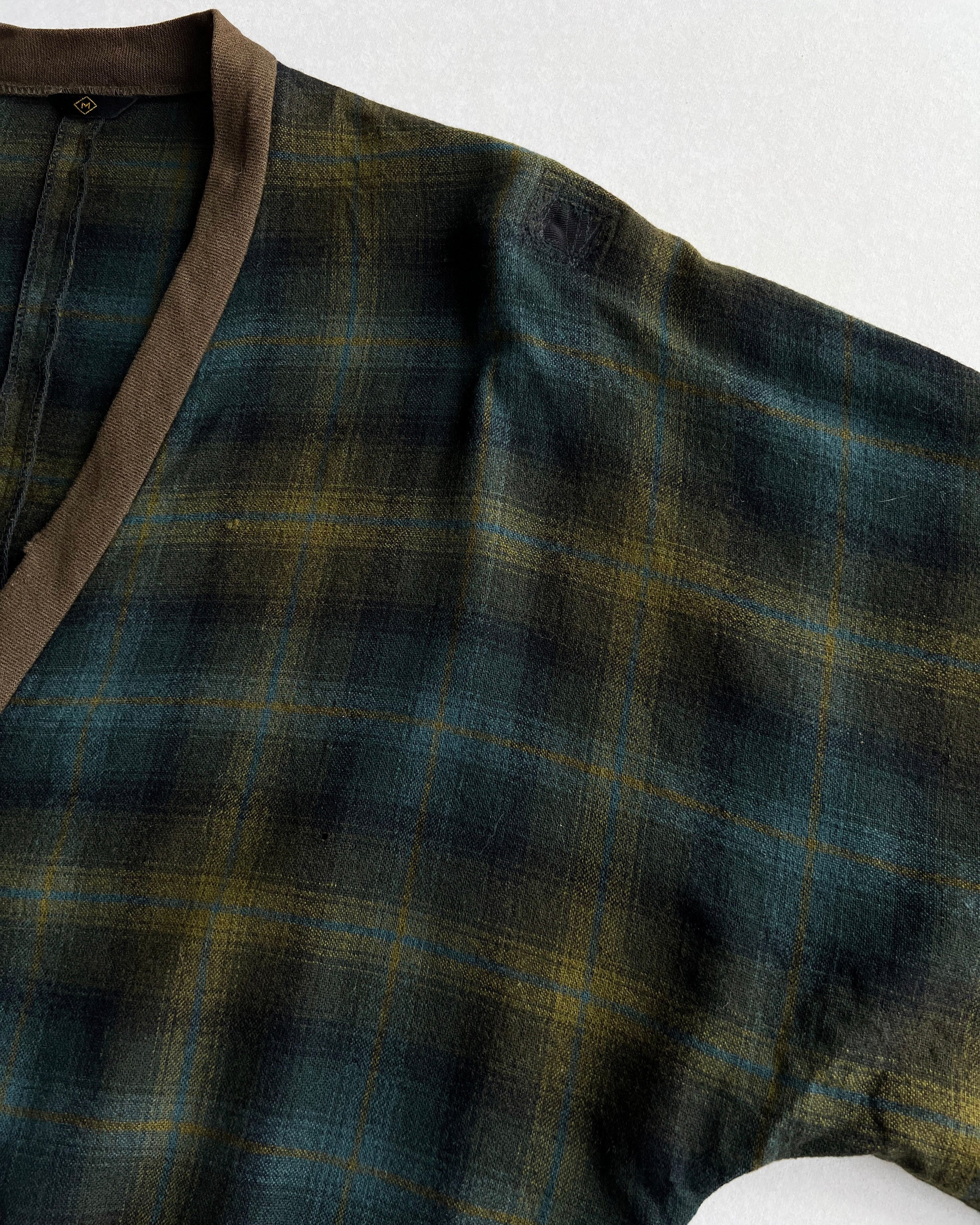 1980S PENDLETON SHADOW PLAID WOOL CARDIGAN (M)