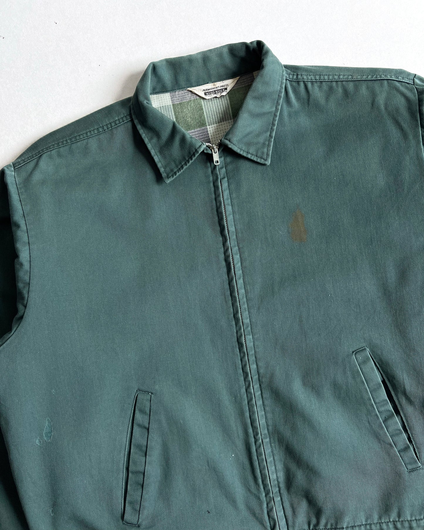 1970S FADED EMERALD GREEN KING KOLE WORK JACKET (L)