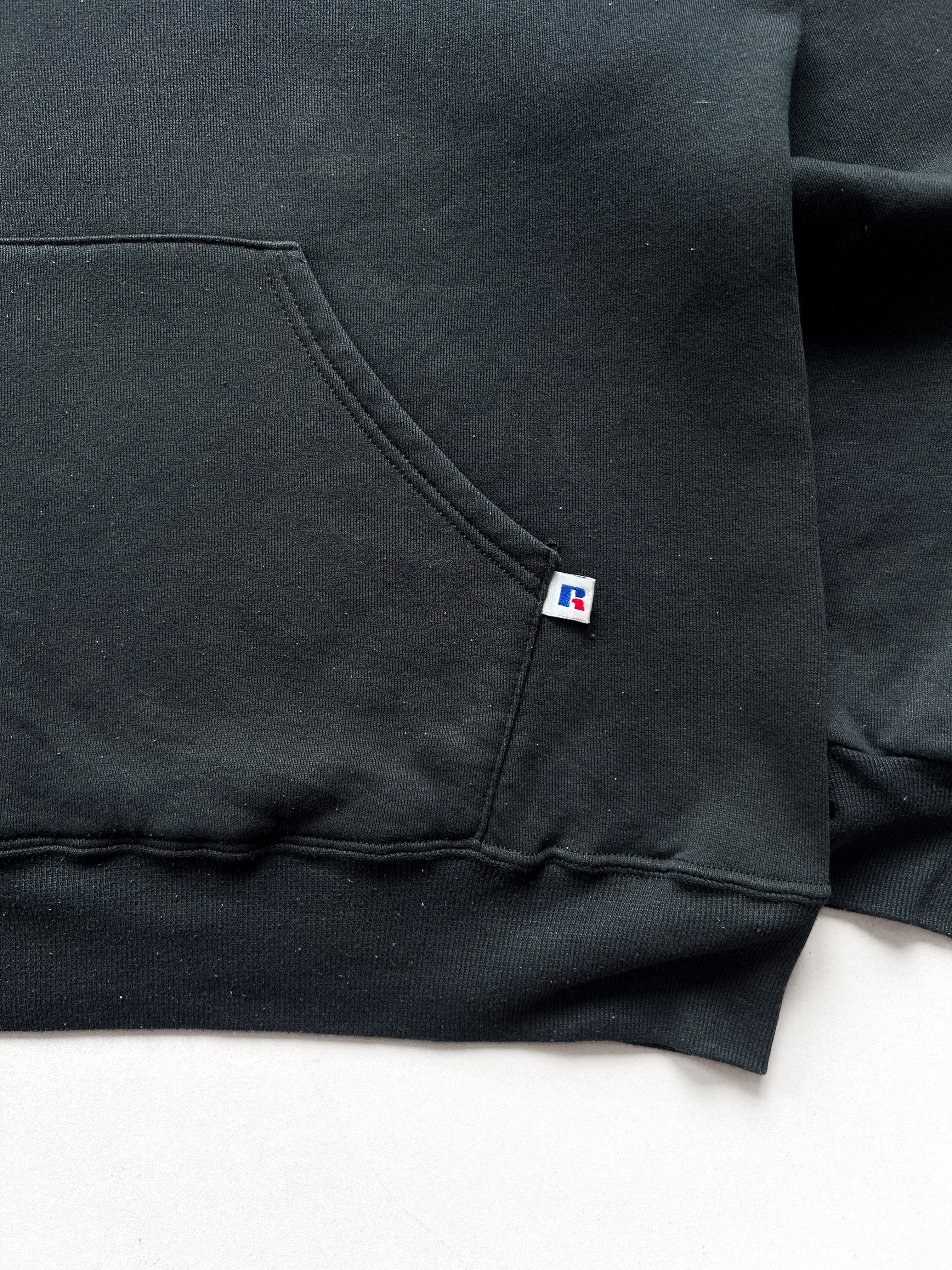 1990S RUSSELL BLACK BLANK HOODIE (L)