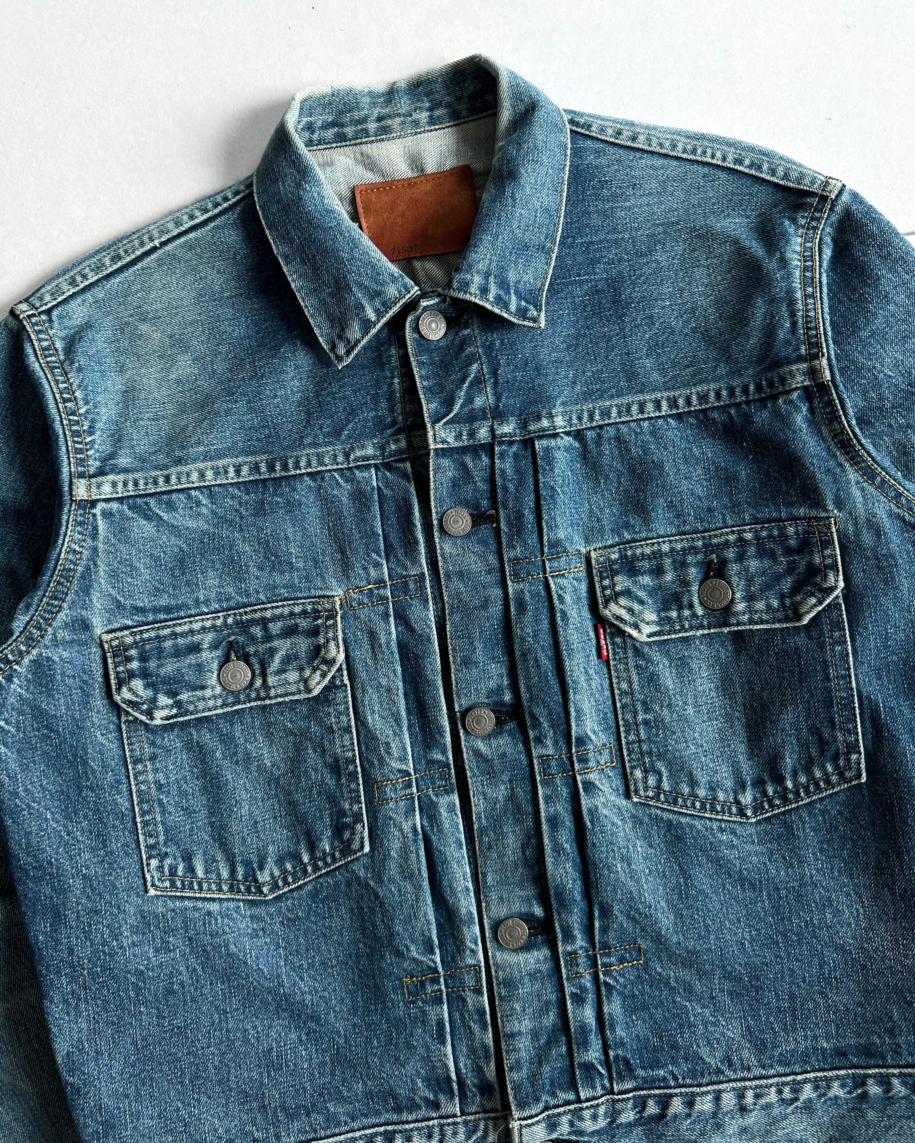 1990S FADED LEVI'S BIG E TYPE II SELVEDGE DENIM JACKET (M/L)
