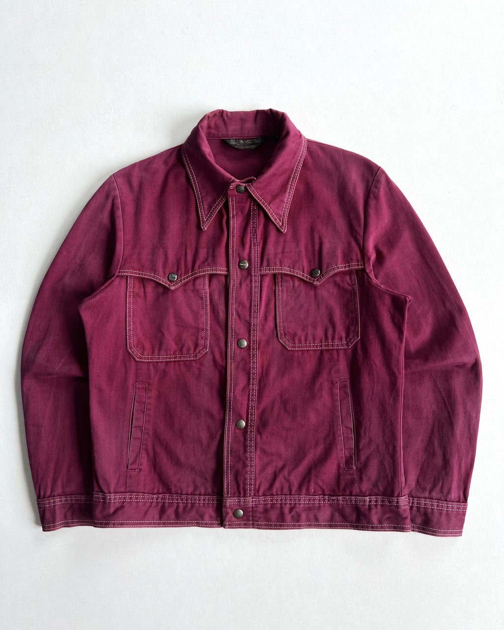 1970S SEARS BURGYNDY MOLESKIN TRUCKER JACKET (M)