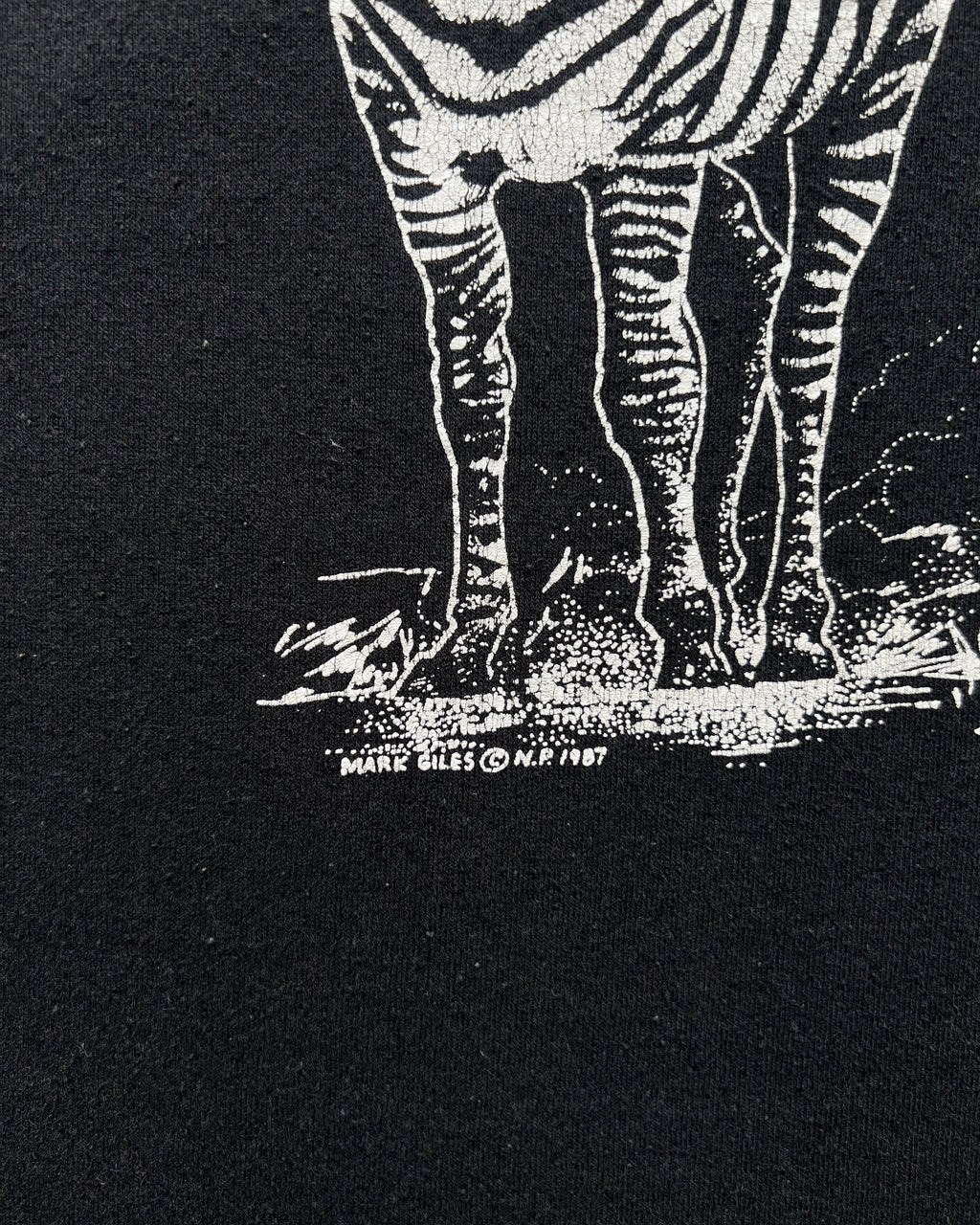 1980S ERIE ZOO ZEBRA GRAPHIC TEE (L)