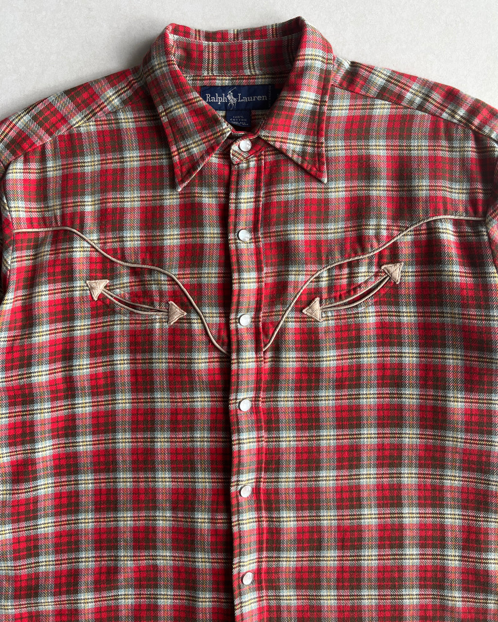 1990S RALPH LAUREN WESTERN BUTTON-UP FLANNEL (S-L)
