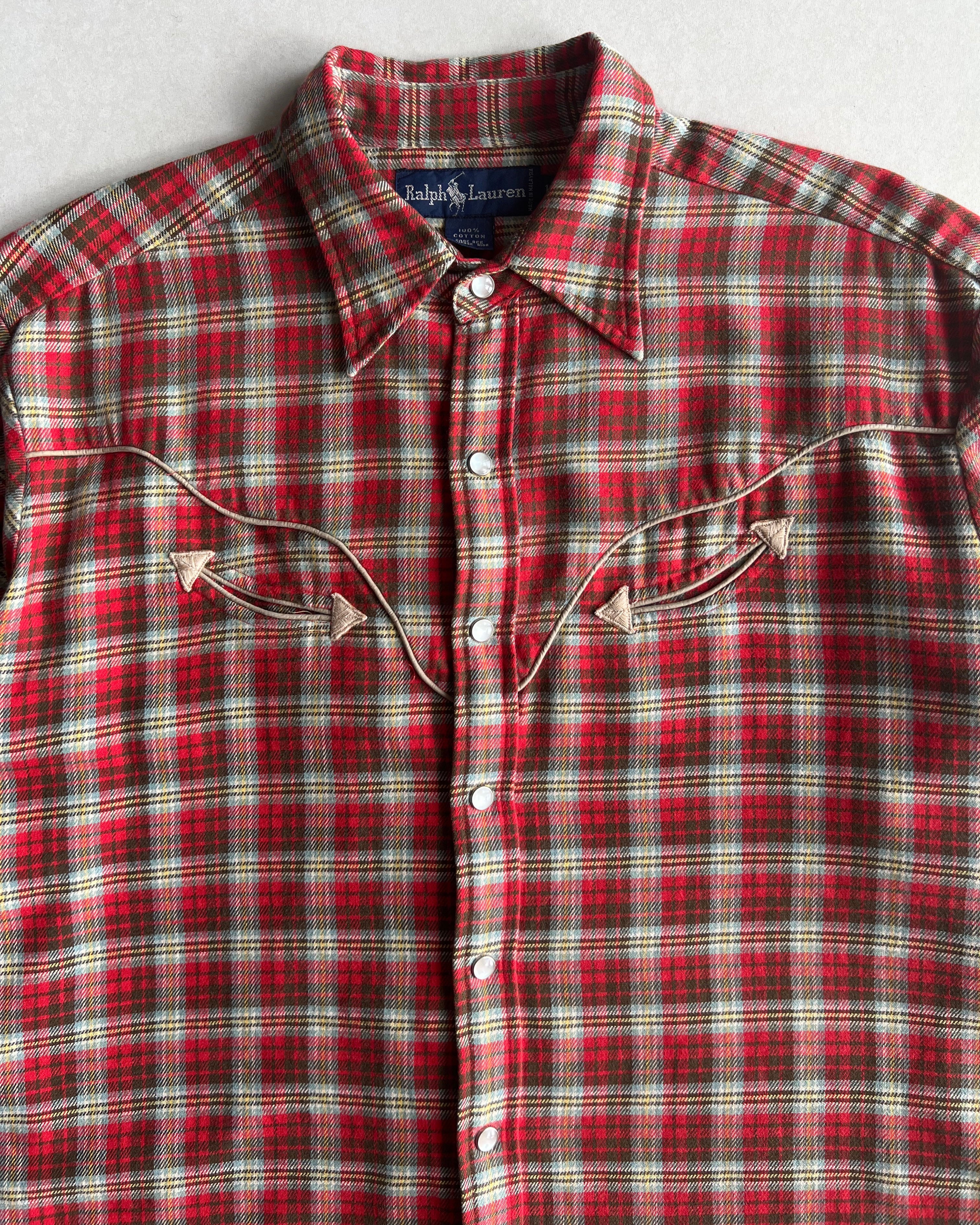 1990S RALPH LAUREN WESTERN BUTTON-UP FLANNEL (S-L)
