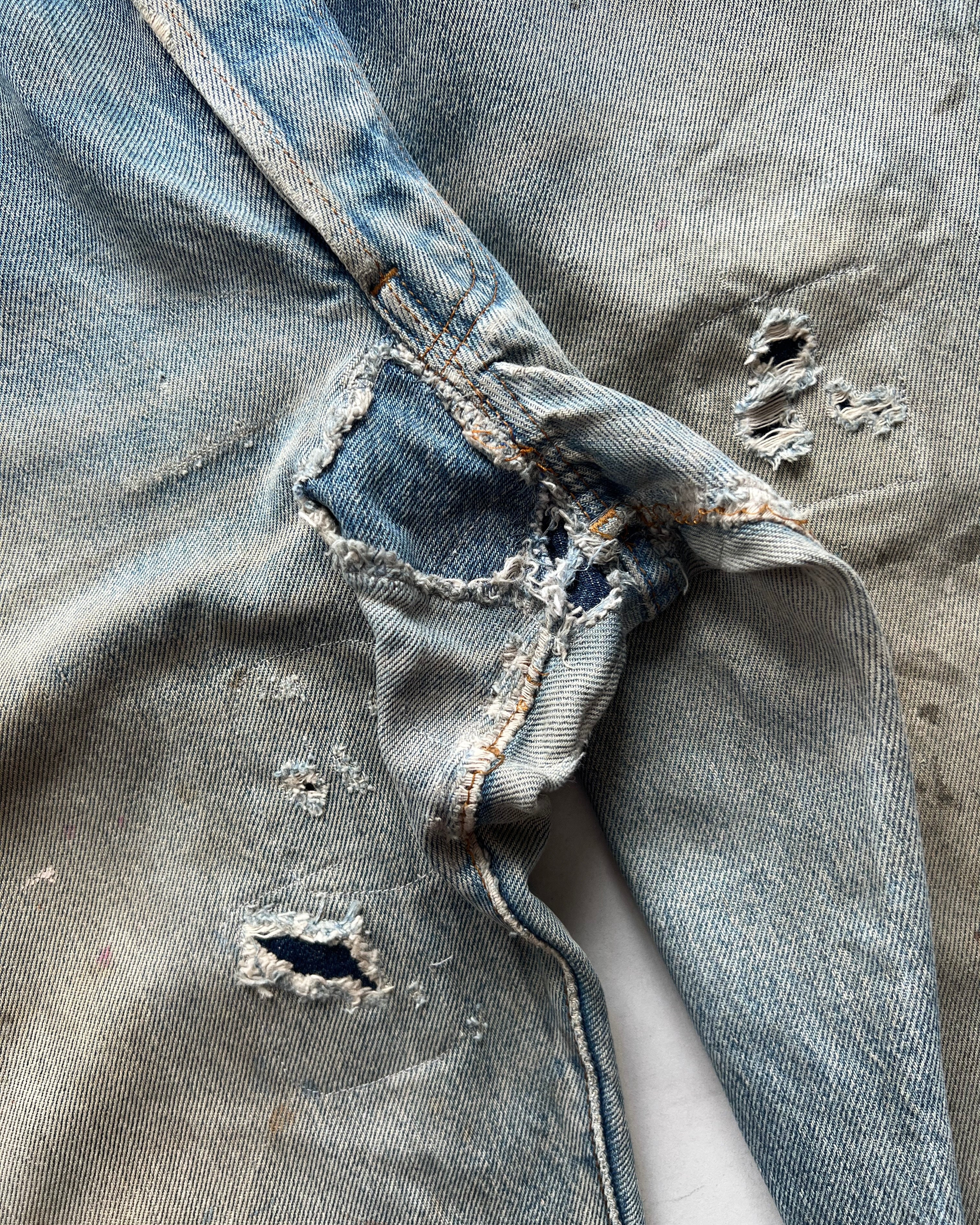 1980S FADED LEVI'S 501 REDLINE SELVEDGE JEANS (34)