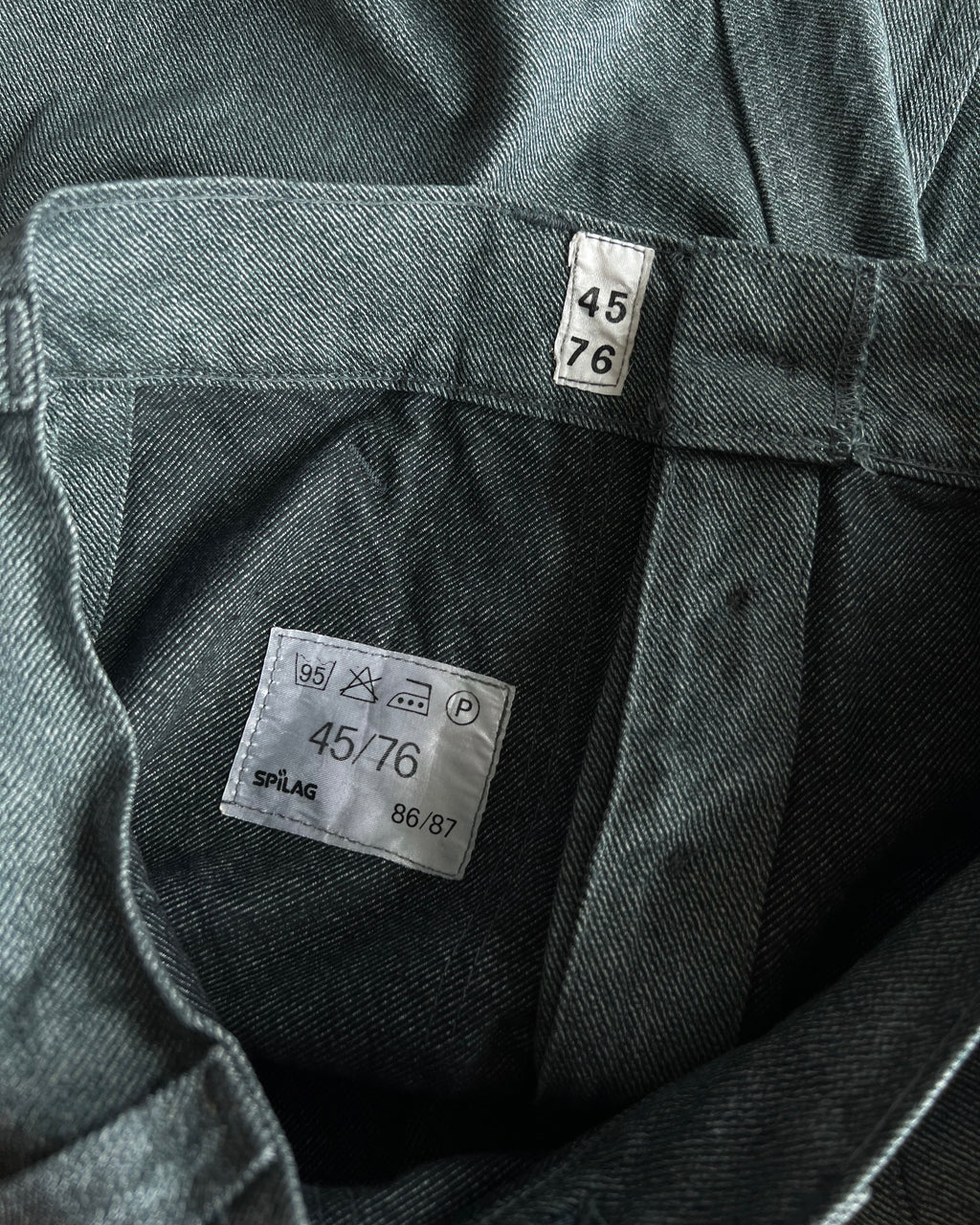 1980S SWISS SALT & PEPPER WORK PANTS (34)