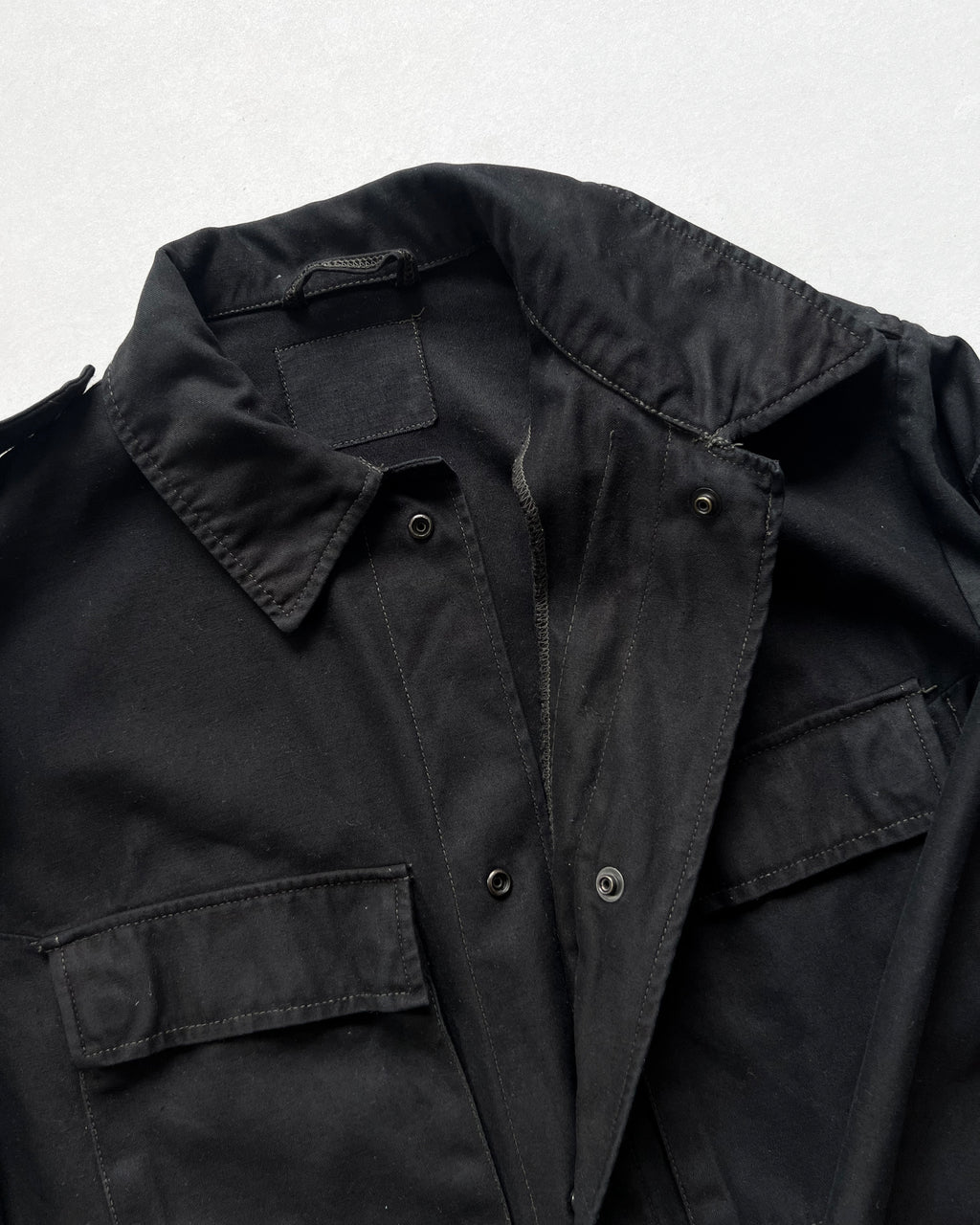 1970S OVERDYED DUTCH MILITARY SHIRT JACKET (M)