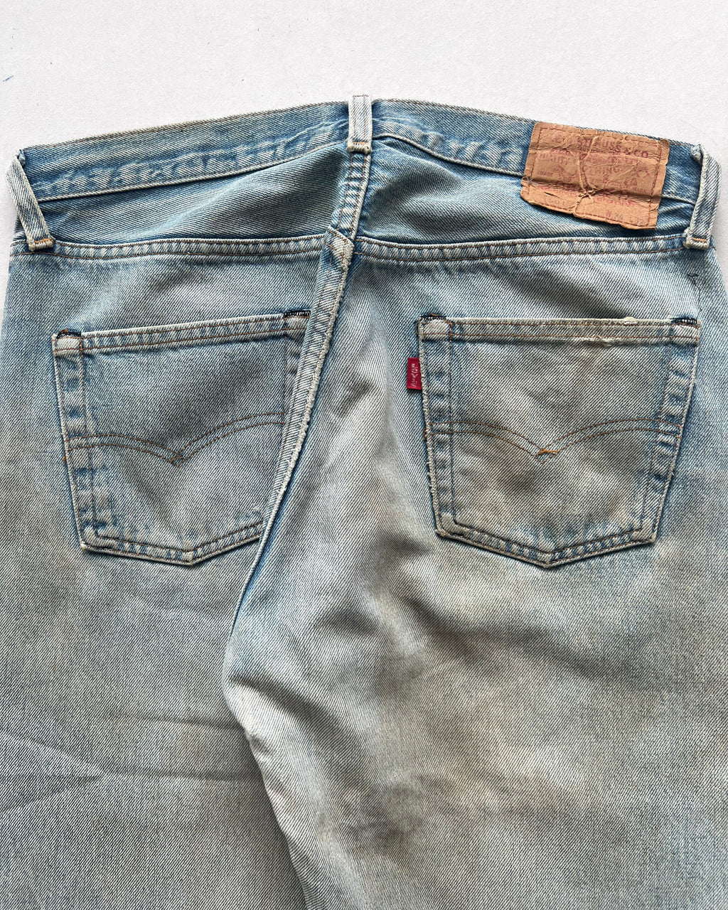 1980S FADED LEVI'S 501 REDLINE SELVEDGE JEANS (32)
