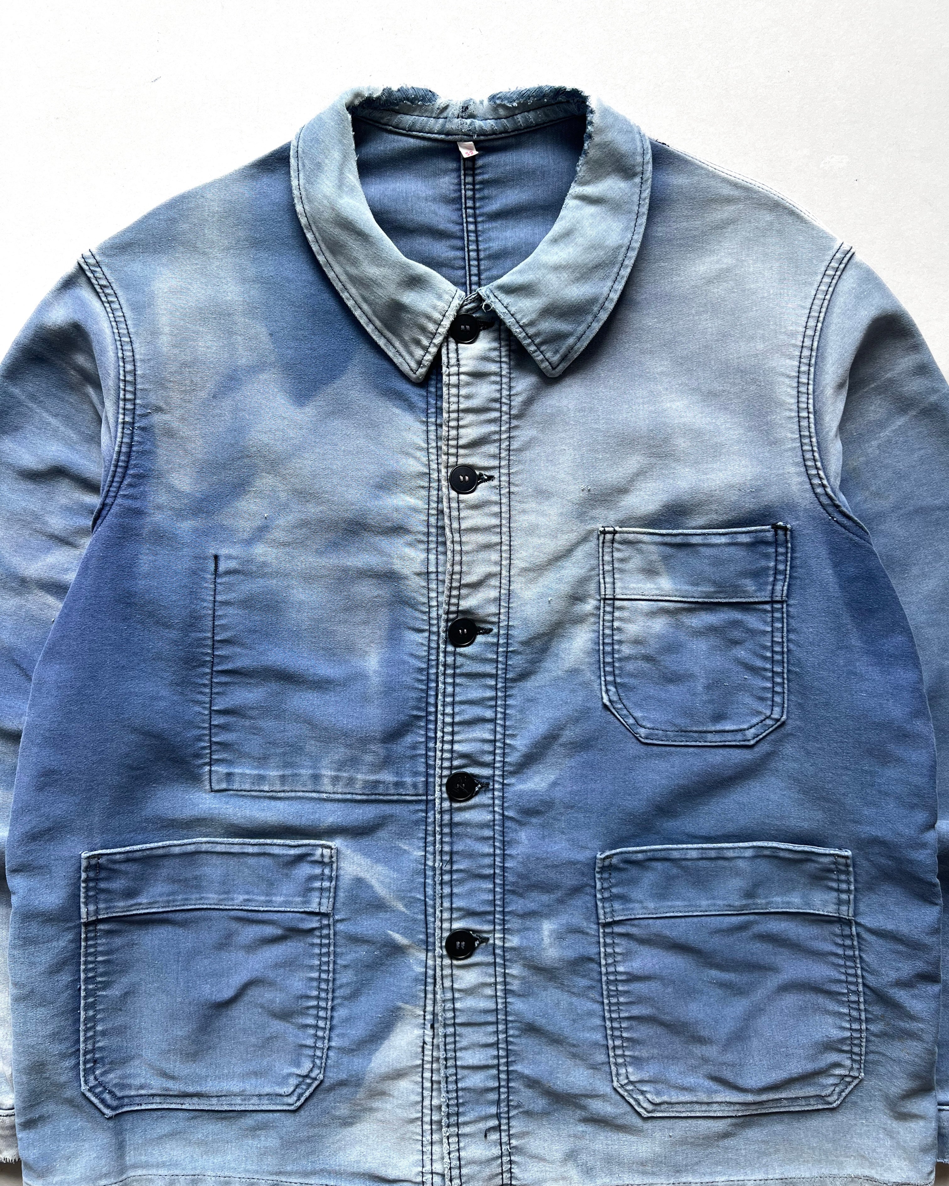 1950S FADED ADOLPHE LAFONT FRENCH MOLESKIN WORK JACKET (L)