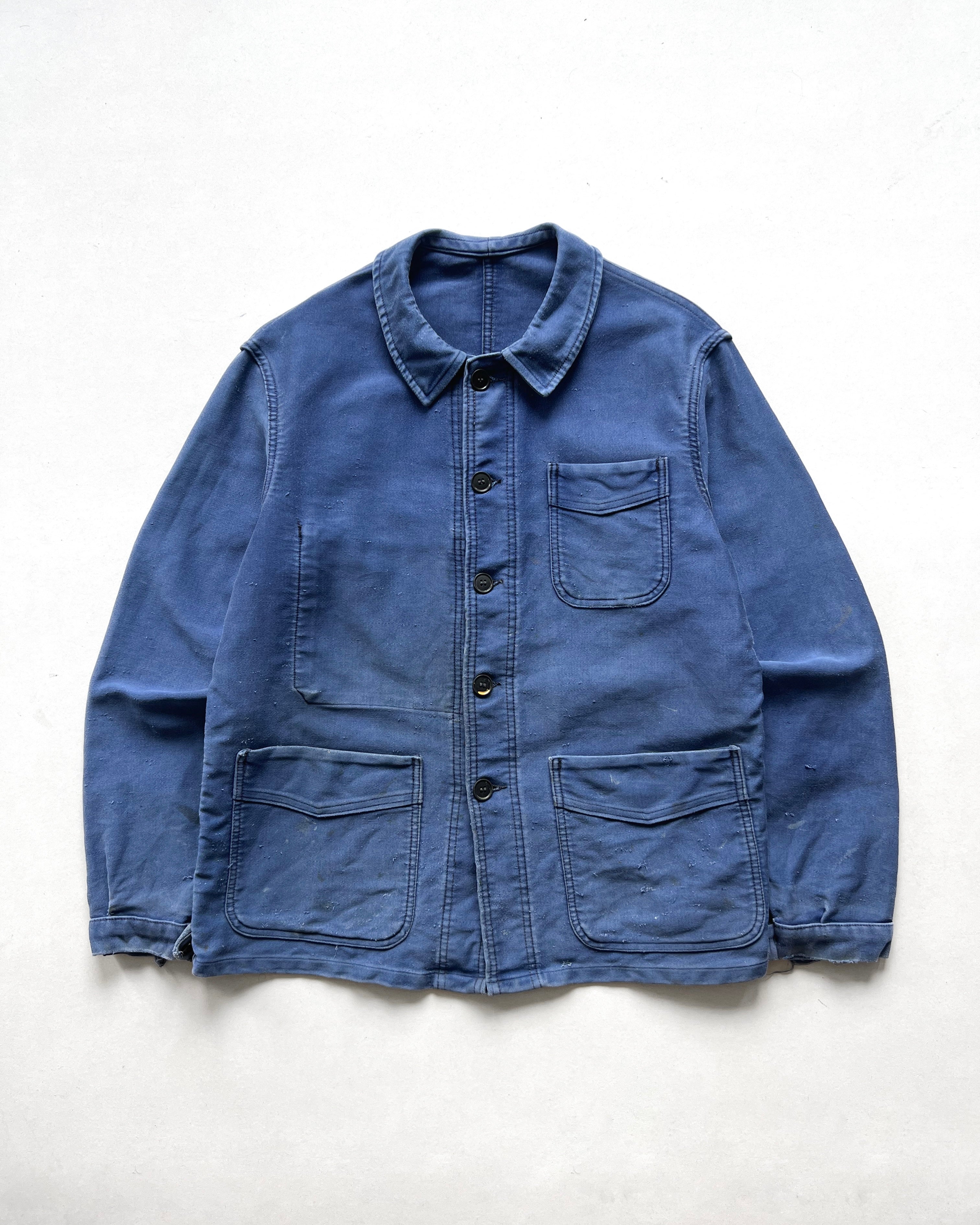 1950S ADOLPH LAFONT FRENCH MOLESKIN CHORE JACKET (L)