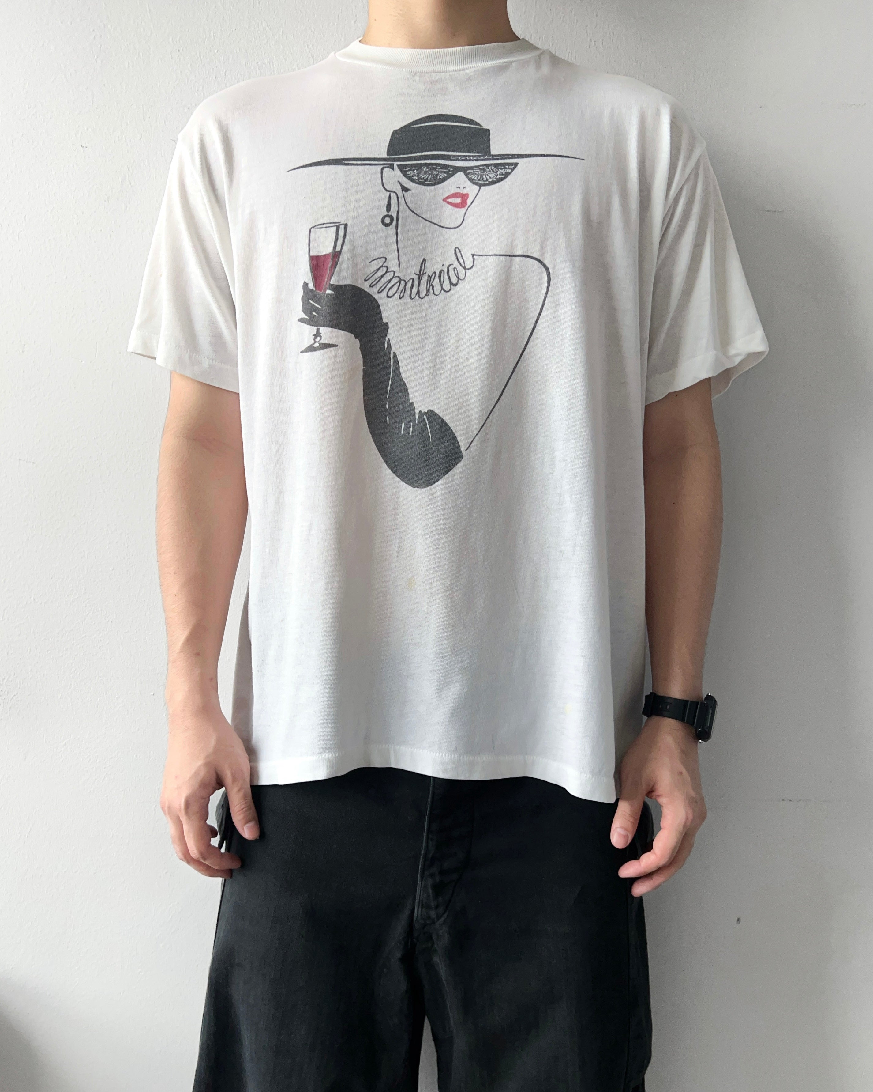 1980S 'MONTREAL' SINGLE STITCH GRAPHIC TEE (L)