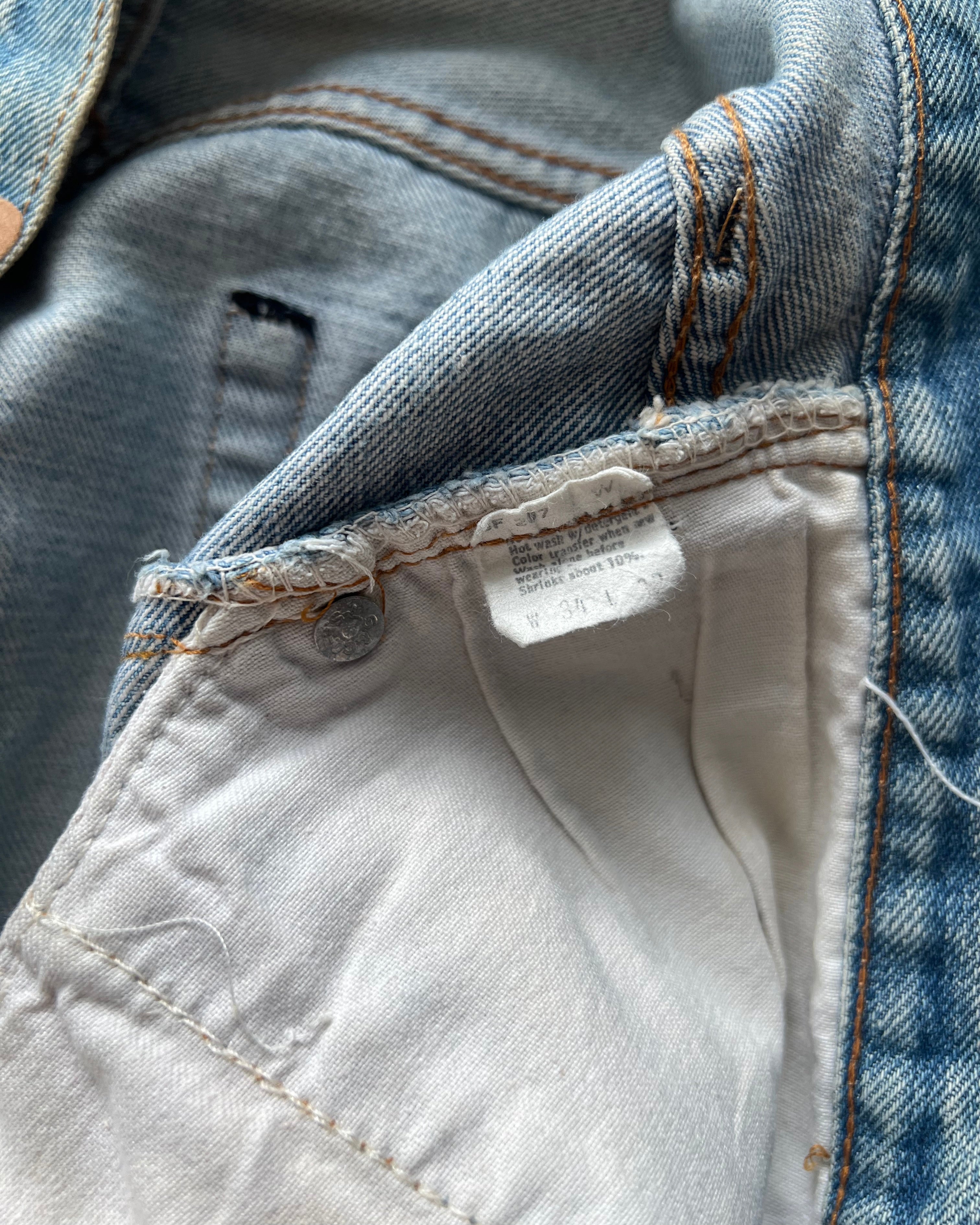 1980S FADED LEVI'S 501 REDLINE SELVEDGE JEANS (32)