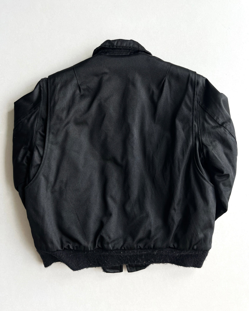 1980S BLACK COATED CWU-55/P BOMBER JACKET (M)