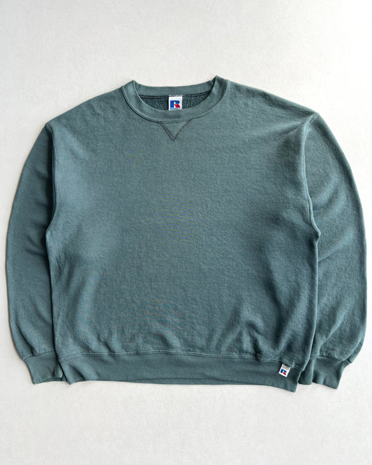 1990S RUSSELL DUST GREEN BLANK SWEATSHIRT (L)