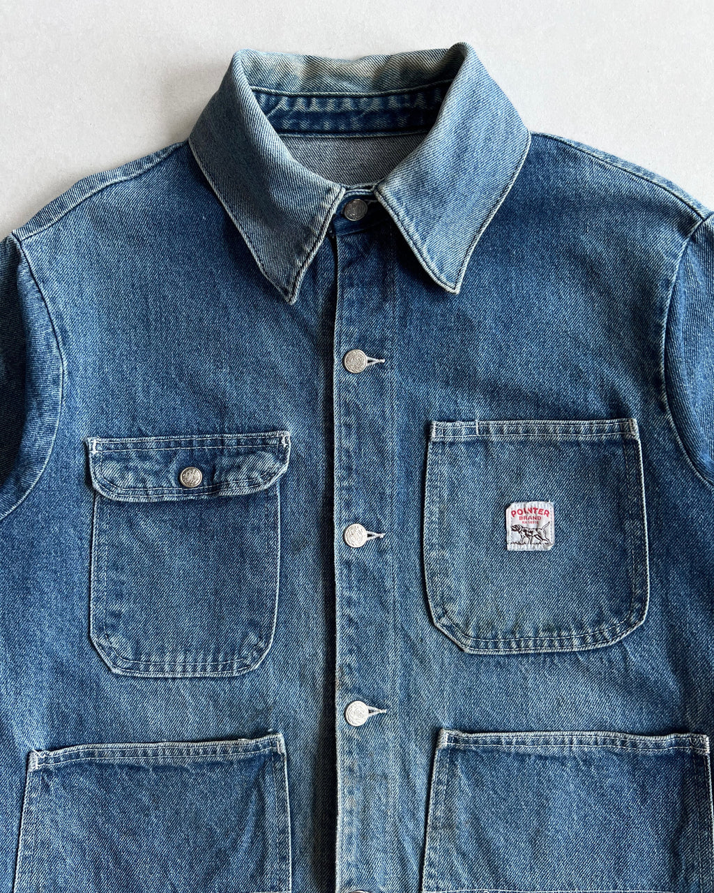 1970S FADED WASHED POINTER DENIM CHORE (M)