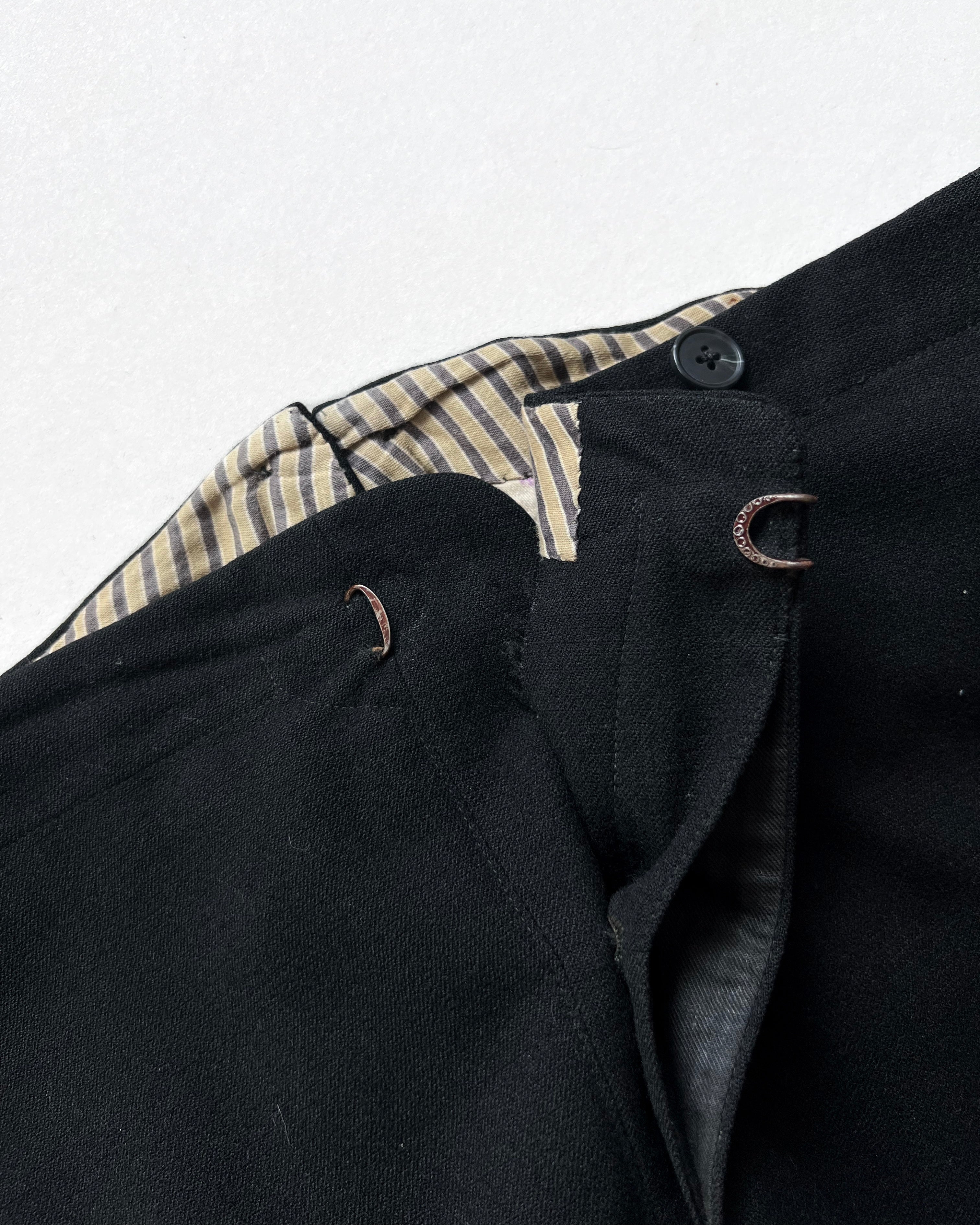 1930S EUROPE BLACK GENTLEMAN BUCKLE TROUSERS (34-39)