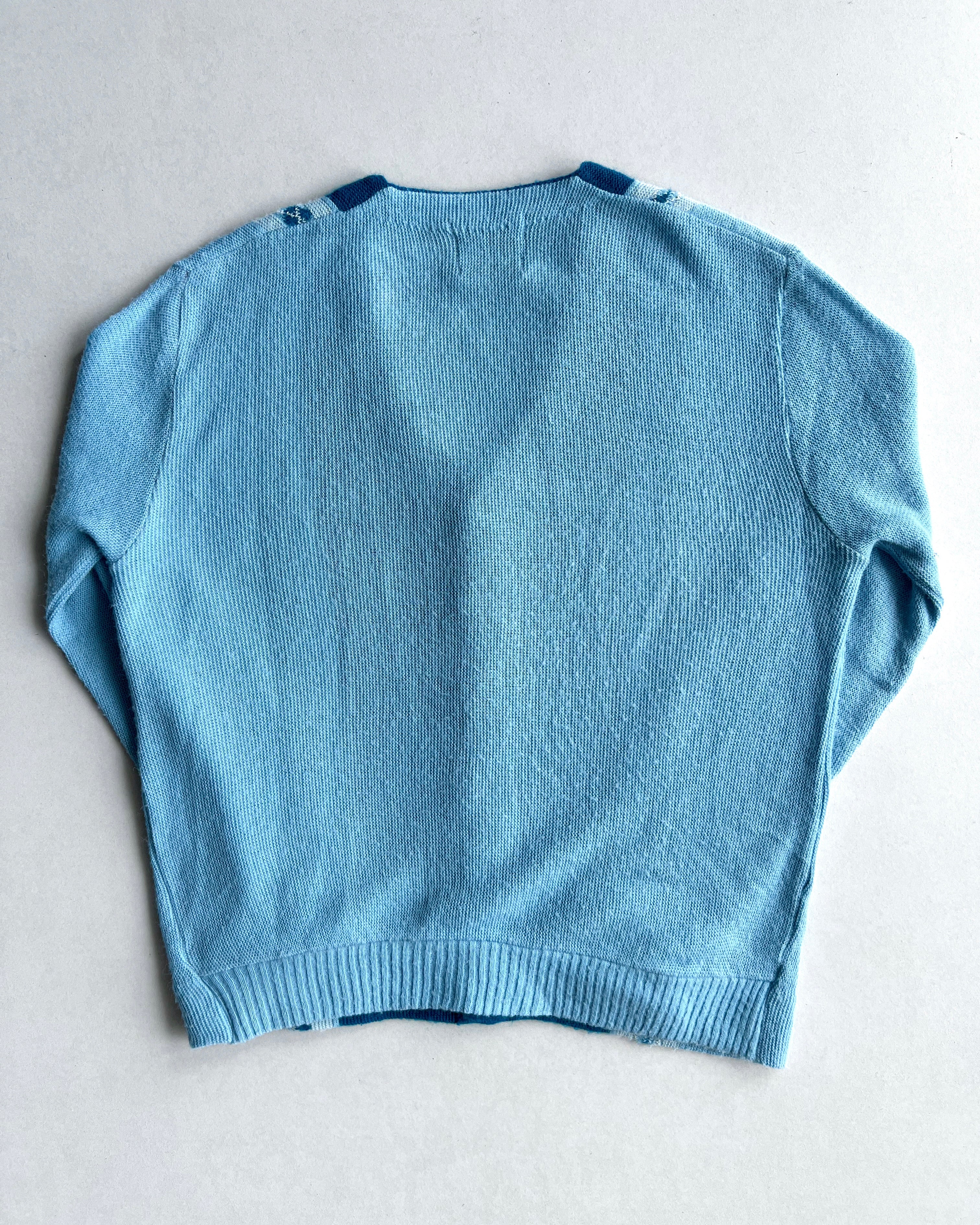 1960S SEARS TWO-TONE ACRYLIC CARDIGAN (XL)