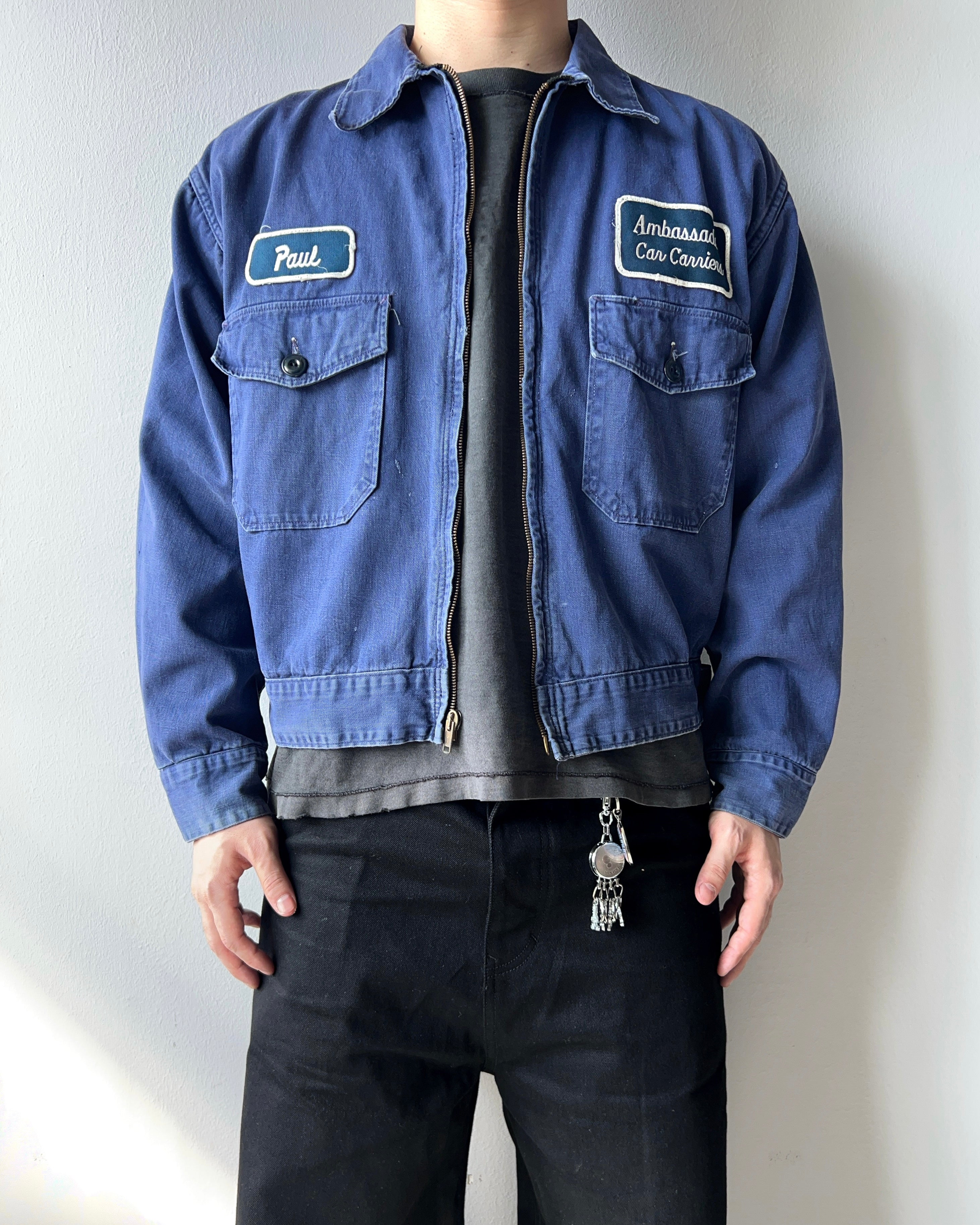 1960S FADED BLANKET LINED WORK JACKET (XL)