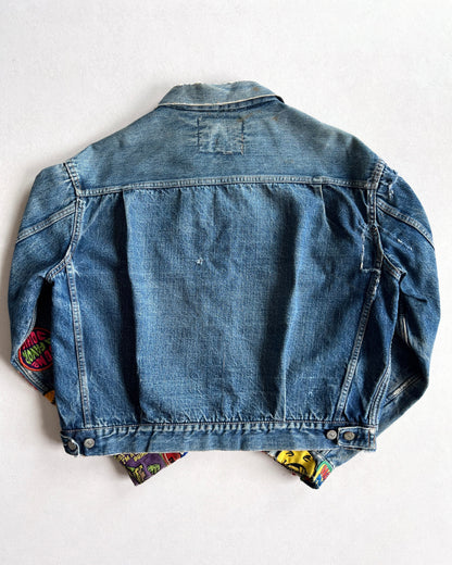 1950S FADED LEVI'S BIG E TYPE II DENIM JACKET (L)