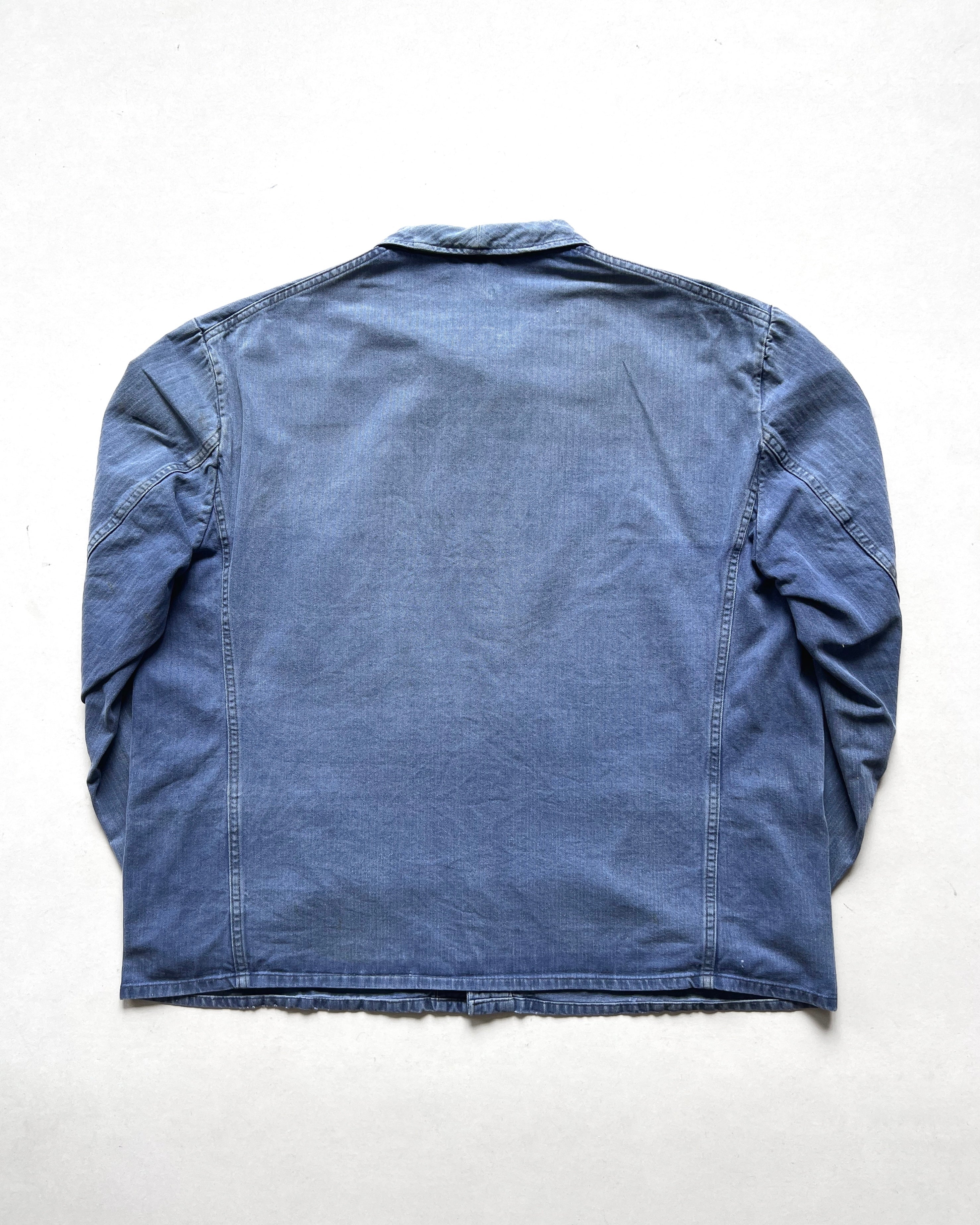 1960S FADED GERMAN HBT WORK JACKET (XL)