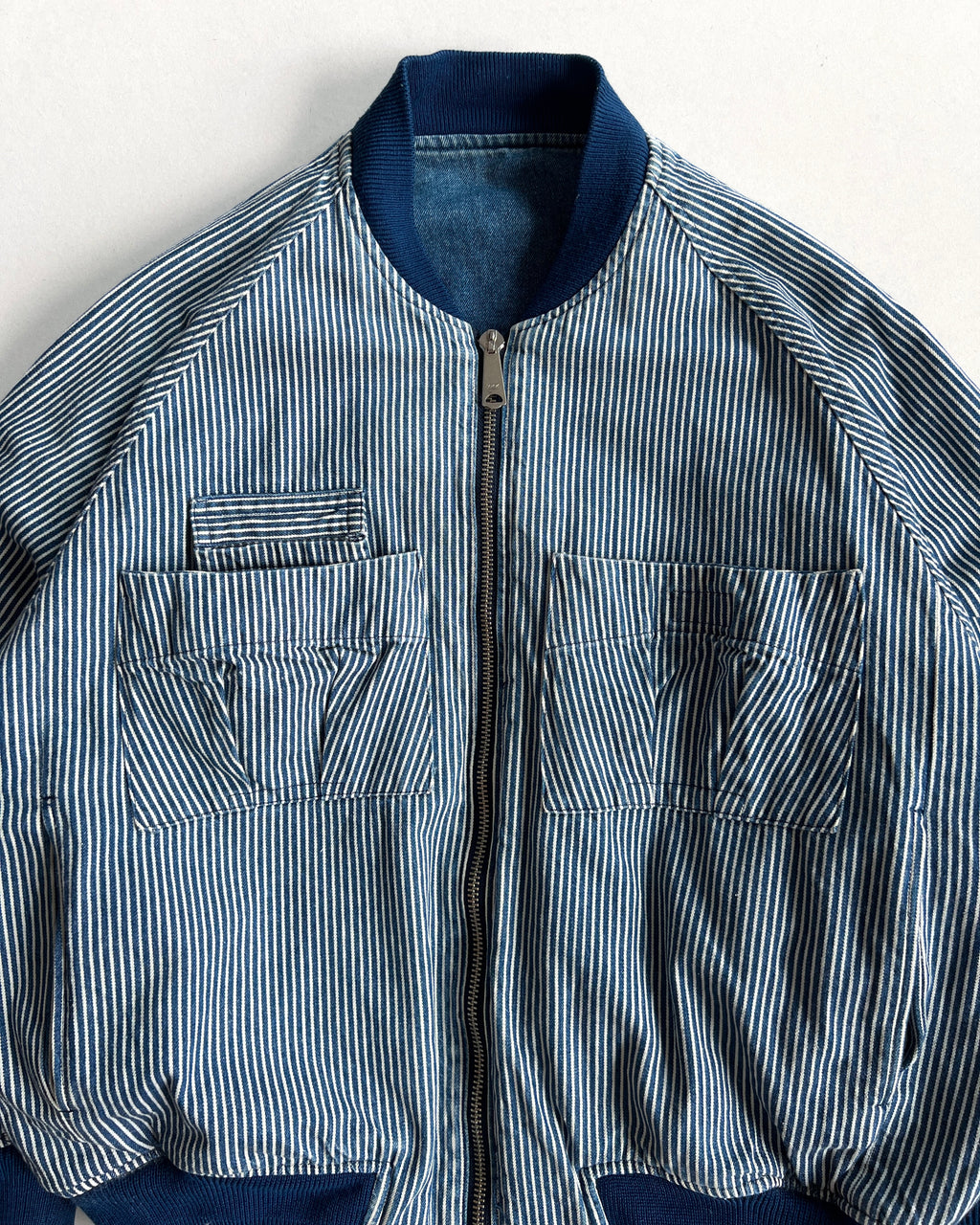 1980S LIPSTAR REVERSIBLE DENIM/HICKORY CARGO JACKET (L)