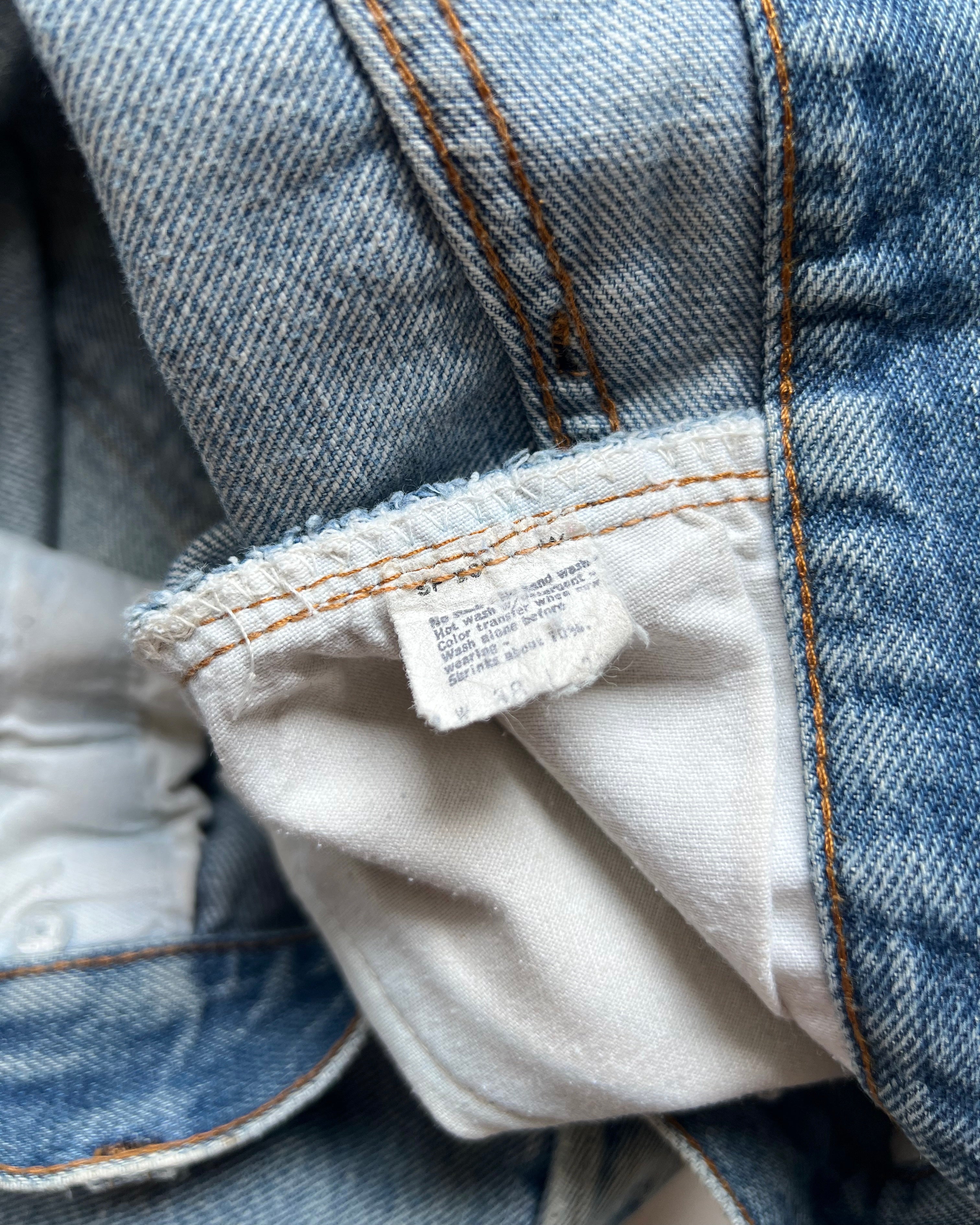 1980S LEVI'S 501 REDLINE SELVEDGE REPAIRED JEANS (36)