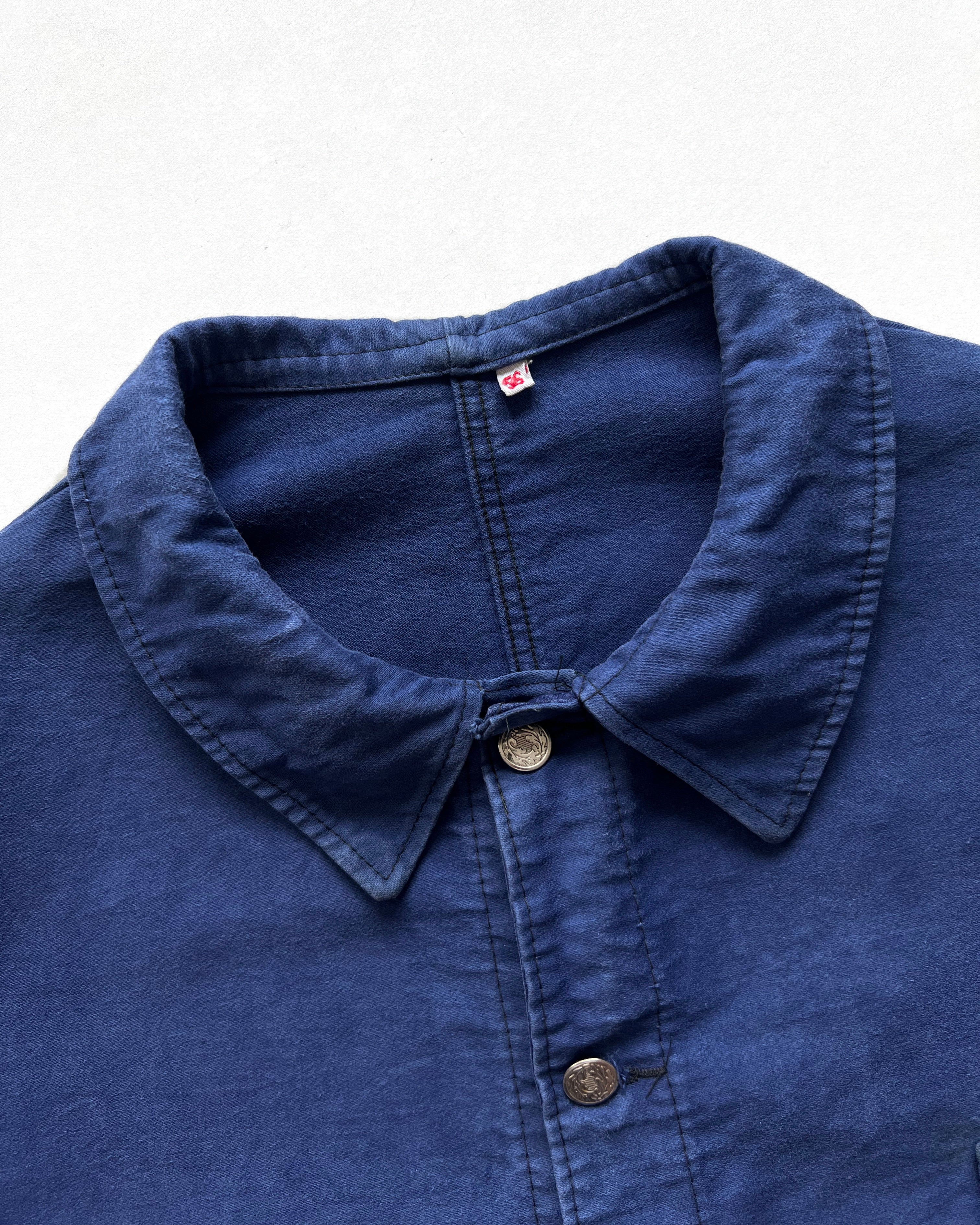 1960S FRENCH INDIGO MOLESKIN WORK JACKET (XL)