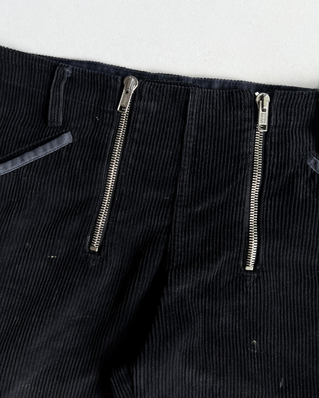1990S BLACK CORDUROY GERMAN BOOTCUT WORK PANTS (36)