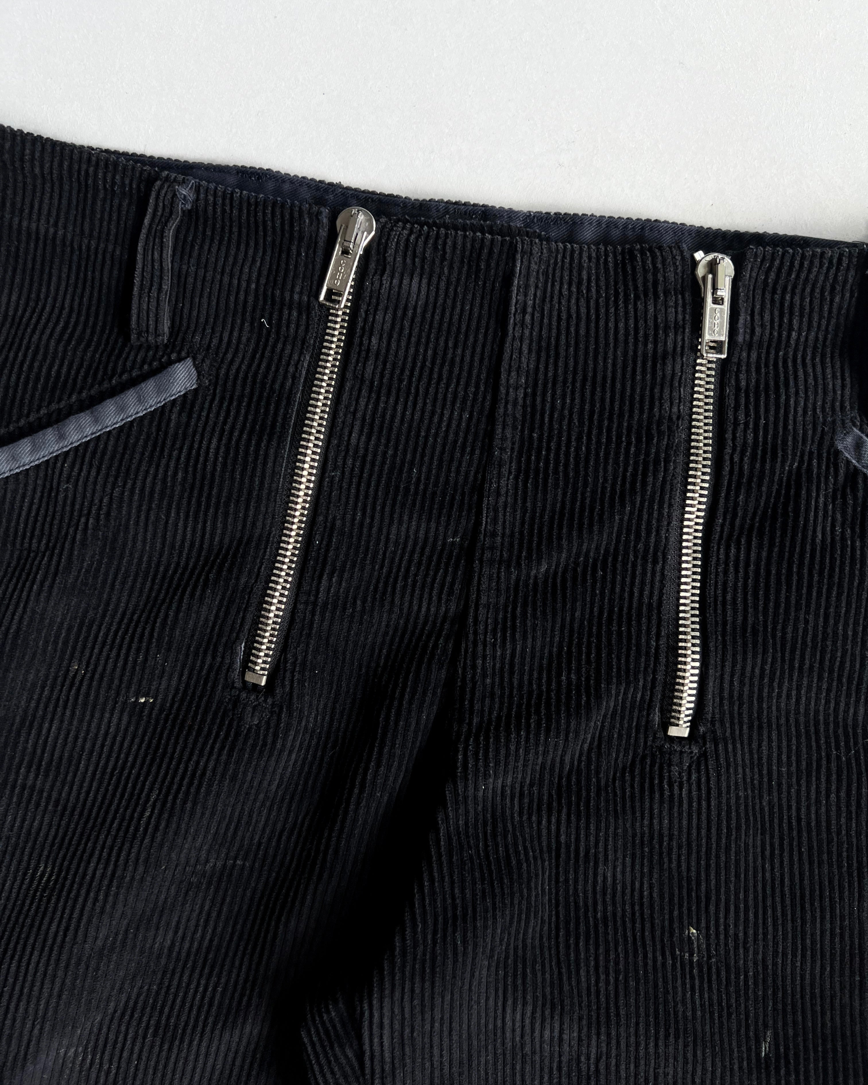 1990S BLACK CORDUROY GERMAN BOOTCUT WORK PANTS (36)