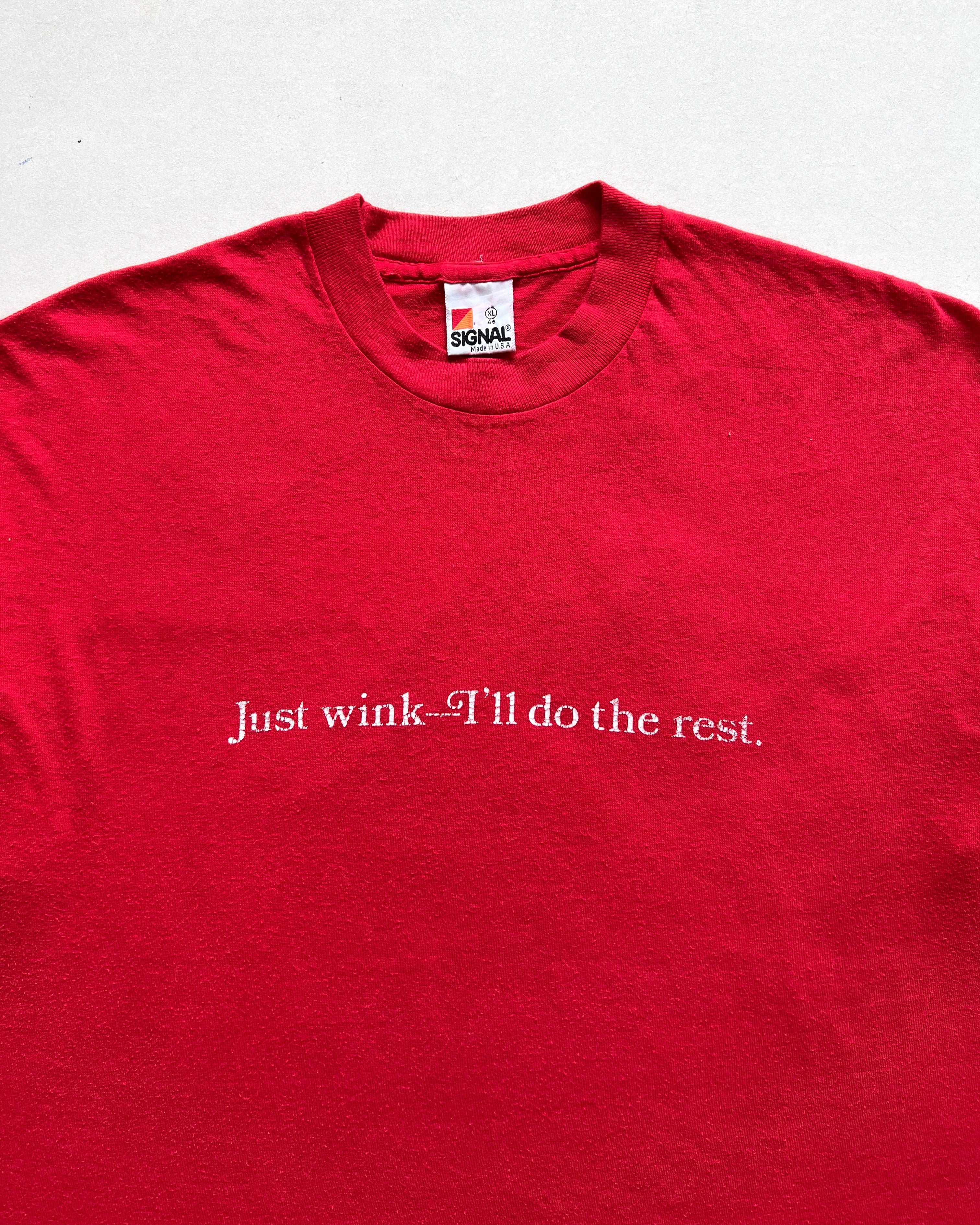 1980S 'JUST WINK, I'LL DO THE REST' SINGLE STITCH TEE (XL)