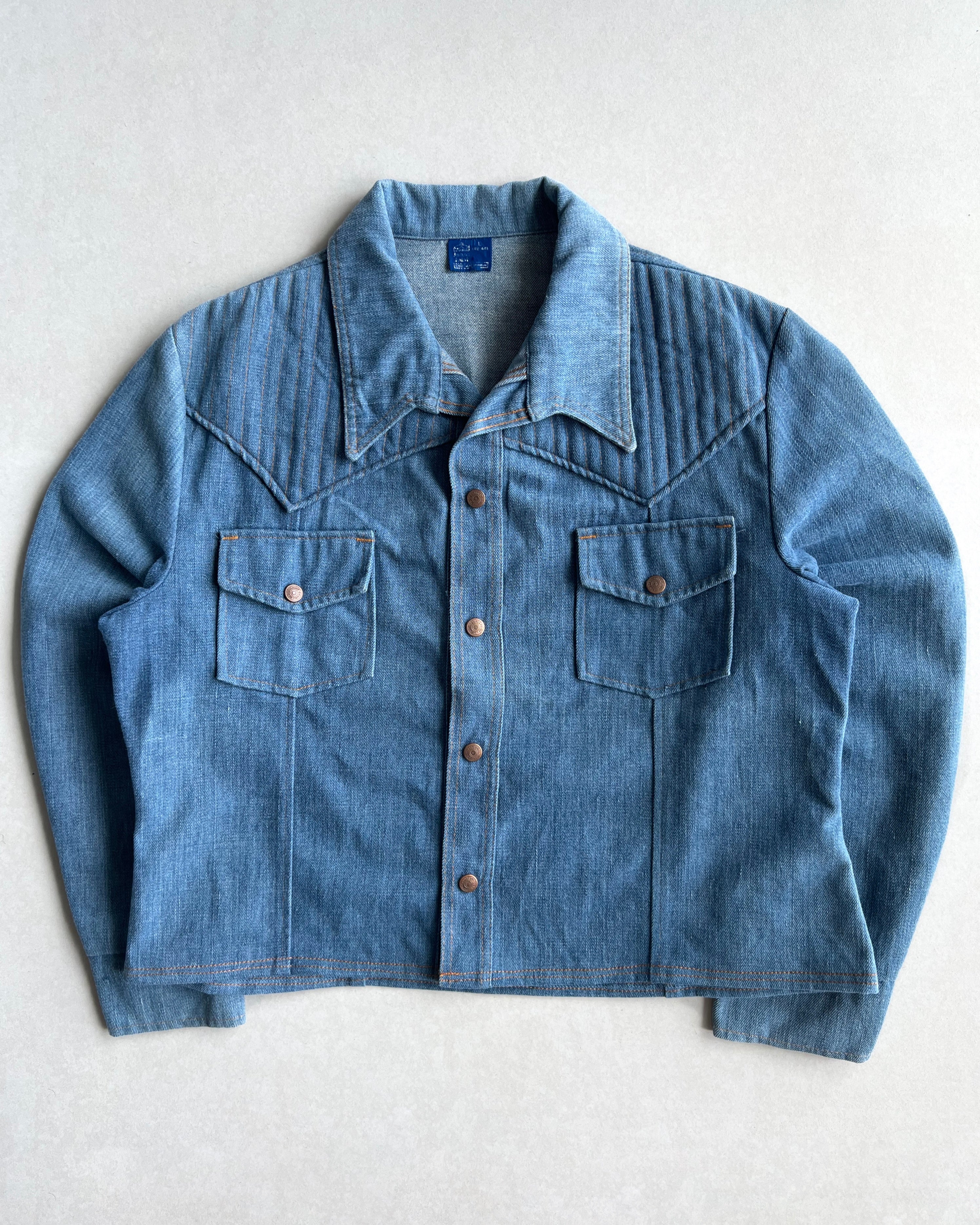 1970S SEARS WESTERN DENIM CROPPED JACKET (L)