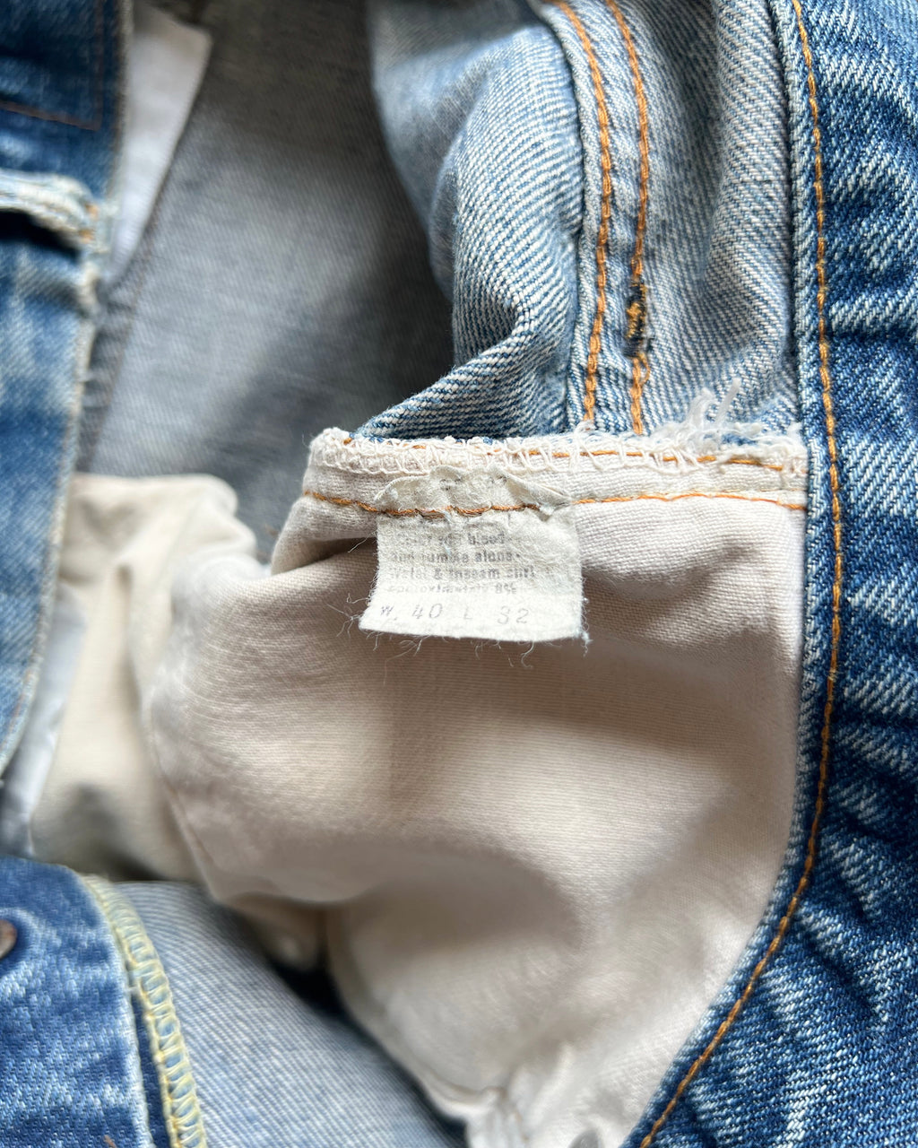 1970S LEVI'S 501 REDLINE SELVEDGE REPAIRED JEANS (38)