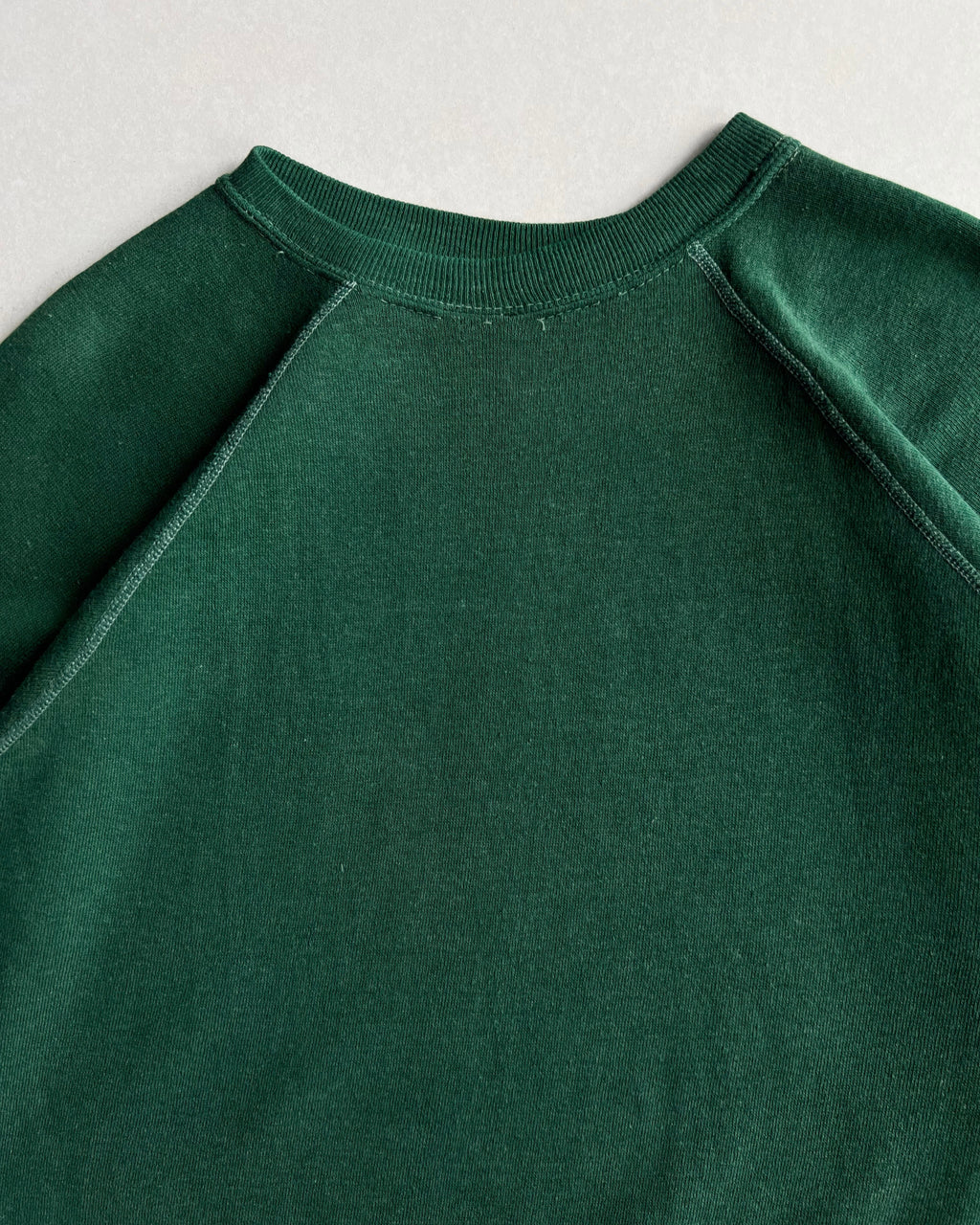 1970S GREEN RAGLAN SHORTSLEEVES SWEATSHIRT (L)