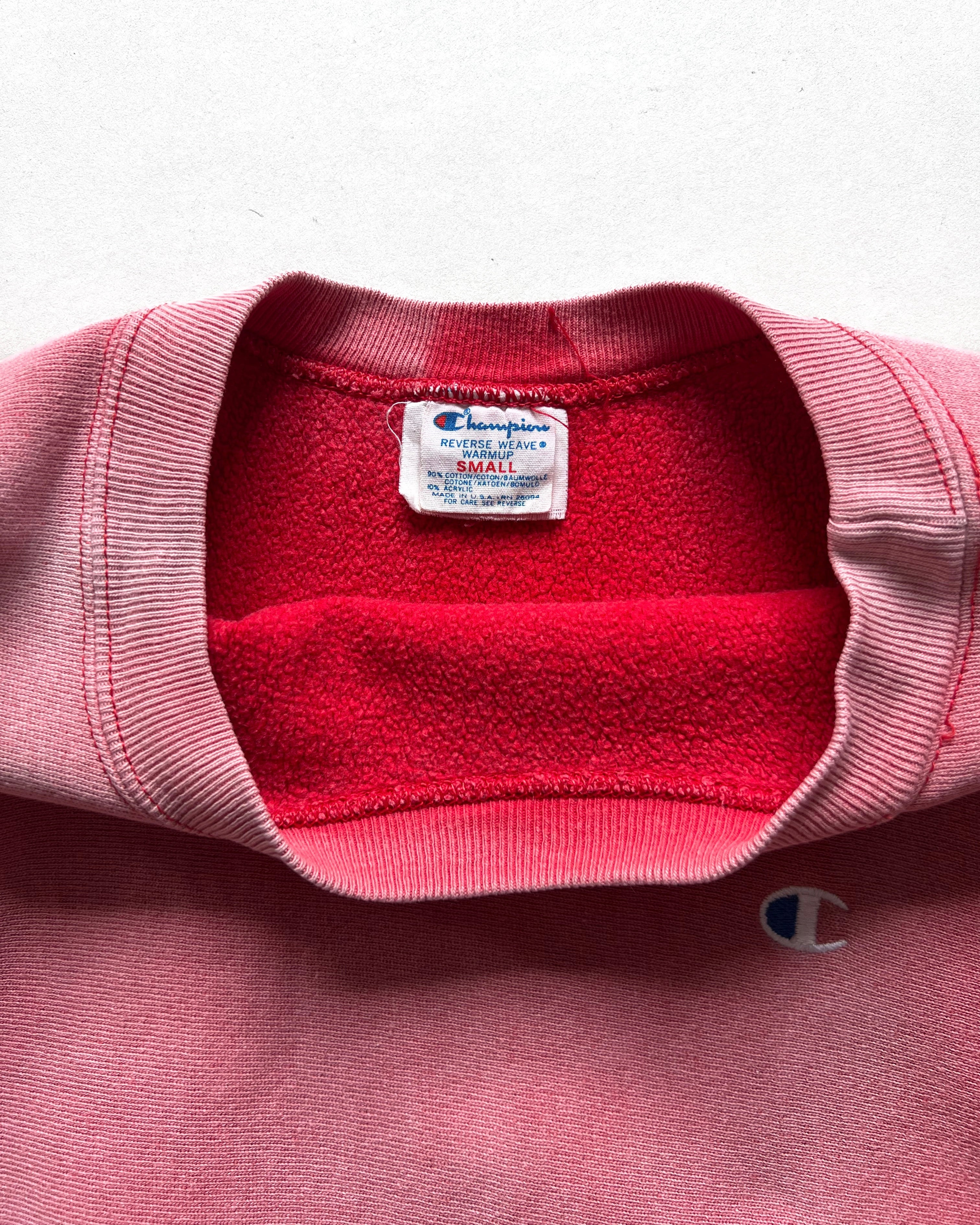 1980S SUN FADED RED CHAMPION REVERSE WEAVE SWEATSHIRT (S)