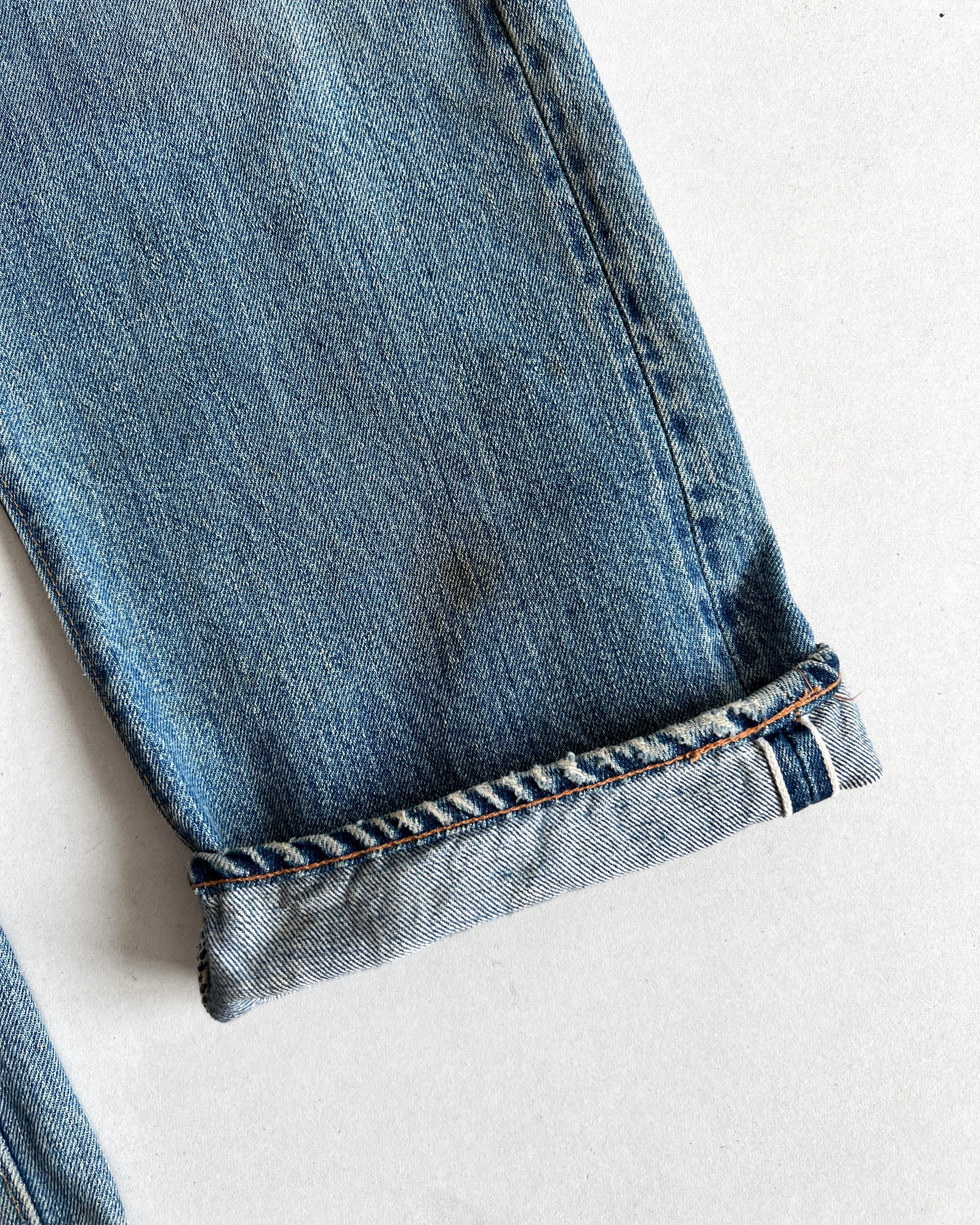 1970S LEVI'S 501 REDLINE SELVEDGE DISTRESSED JEANS (34)
