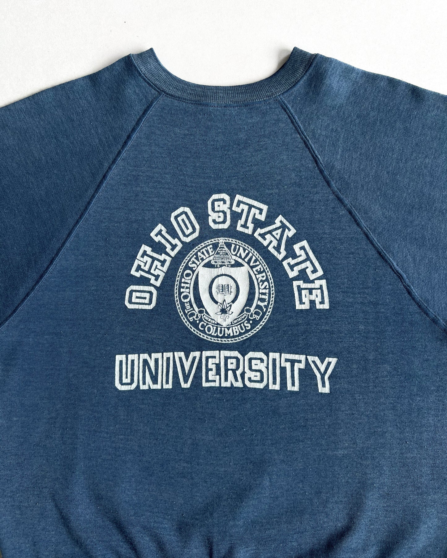 1970S 'OHIO STATE UNIVERSITY' RAGLAN SHORTSLEEVES SWEATSHIRT (M)